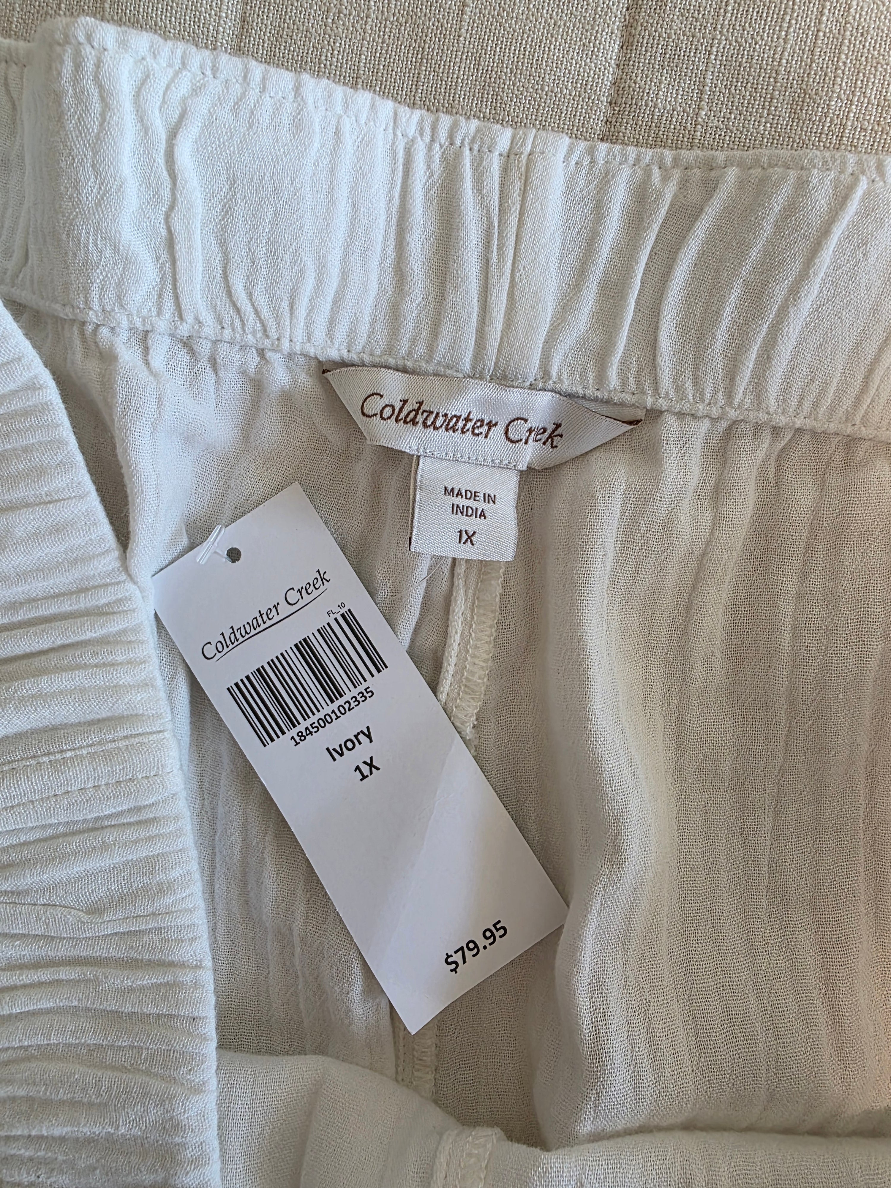 NEW White Gauze Pants (1X)