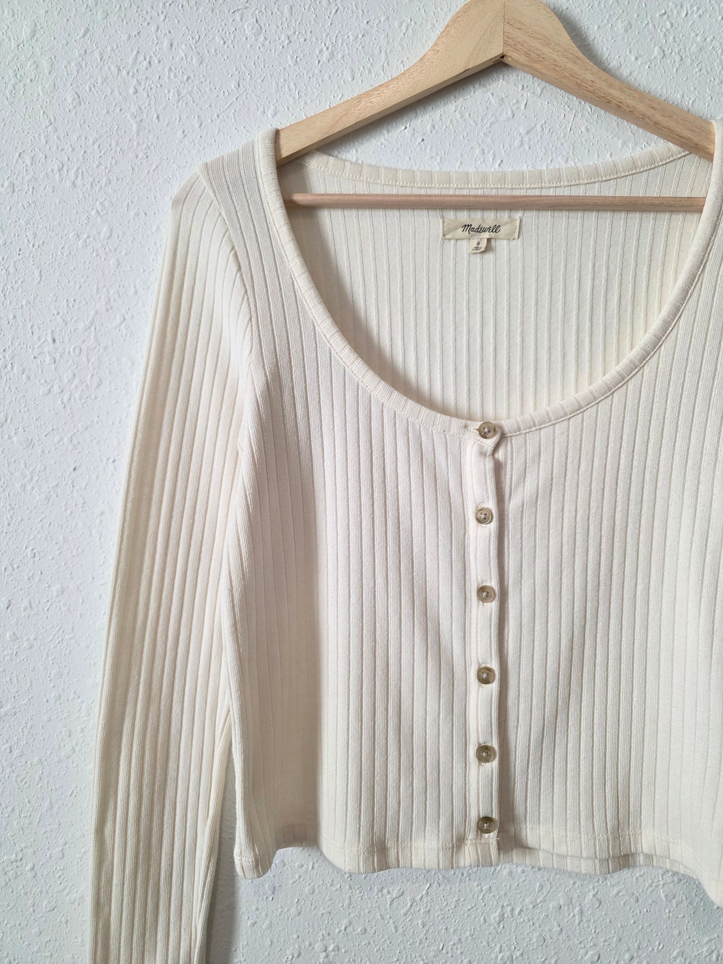 Madewell Cream Ribbed Top (S)