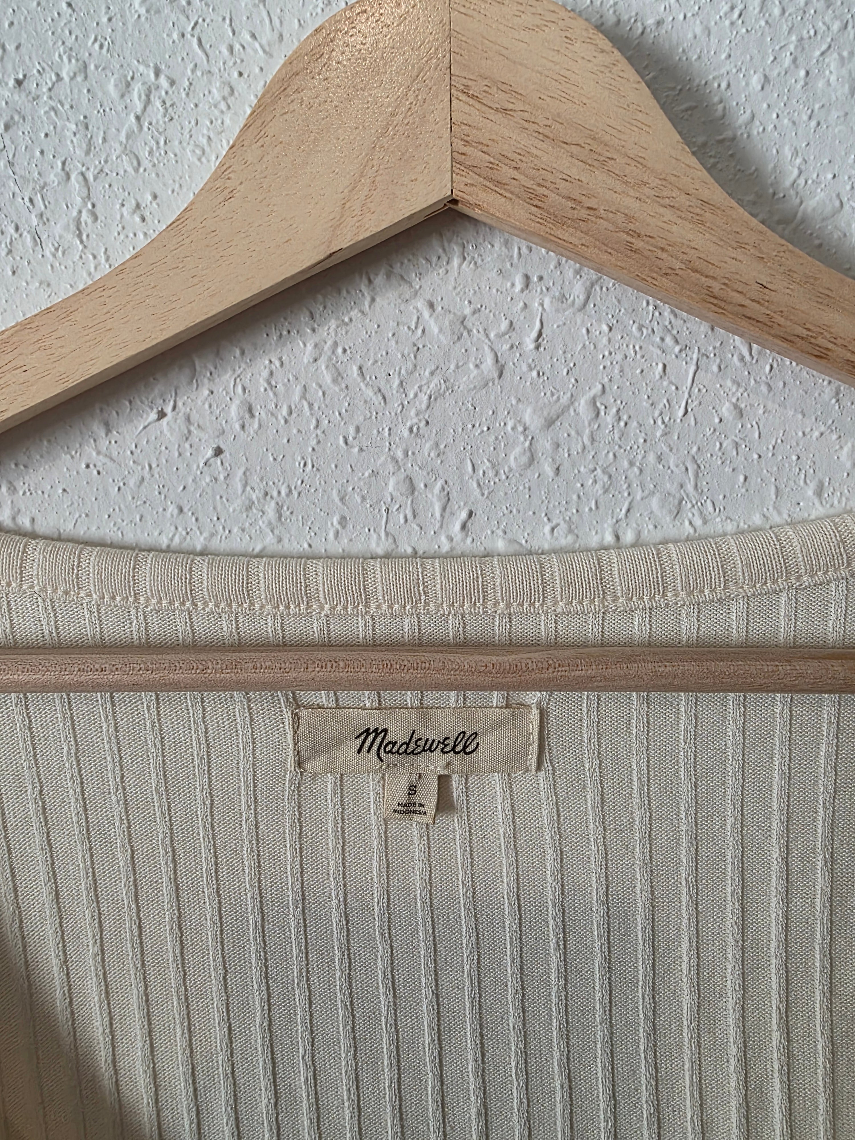 Madewell Cream Ribbed Top (S)