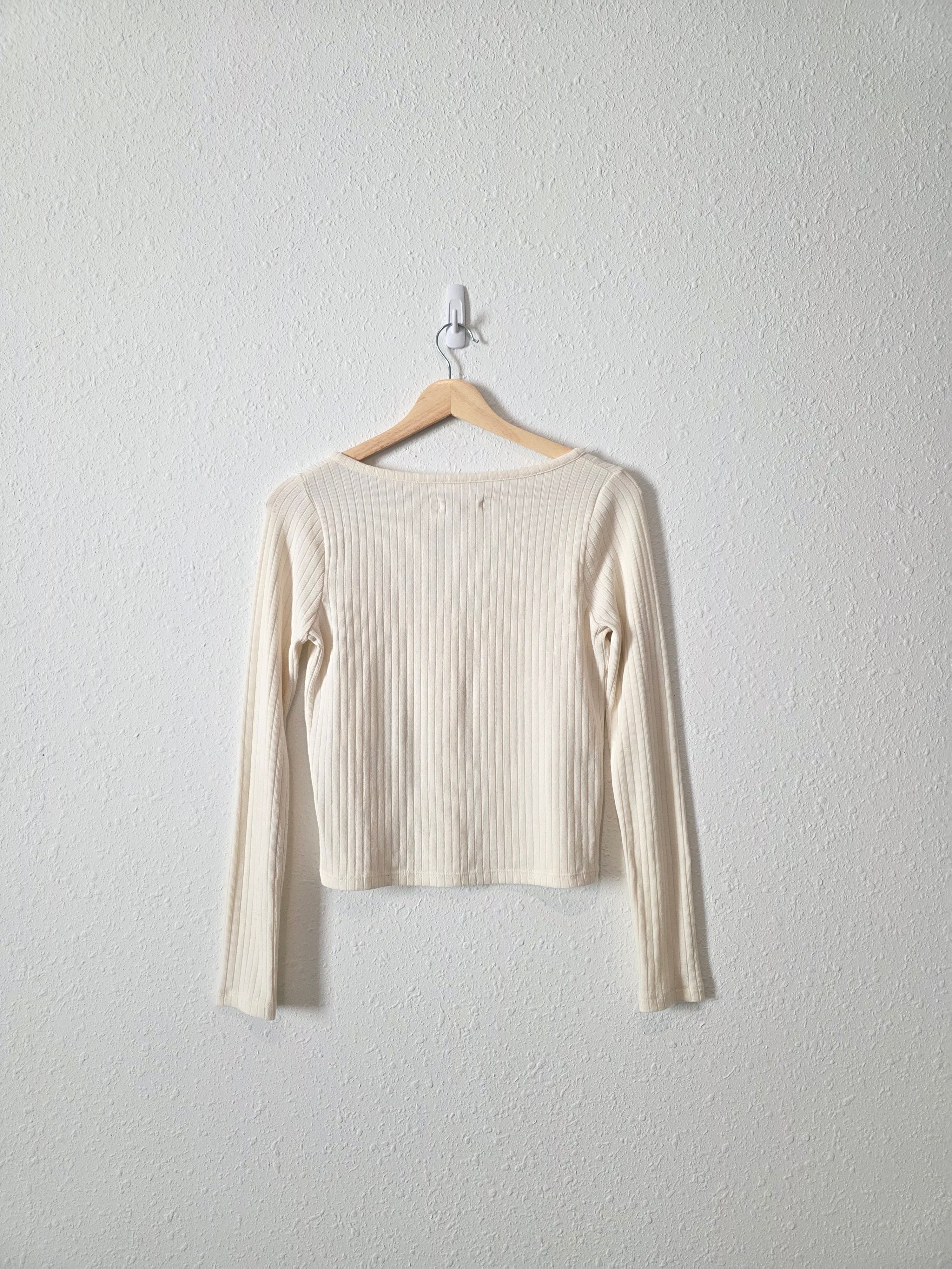 Madewell Cream Ribbed Top (S)