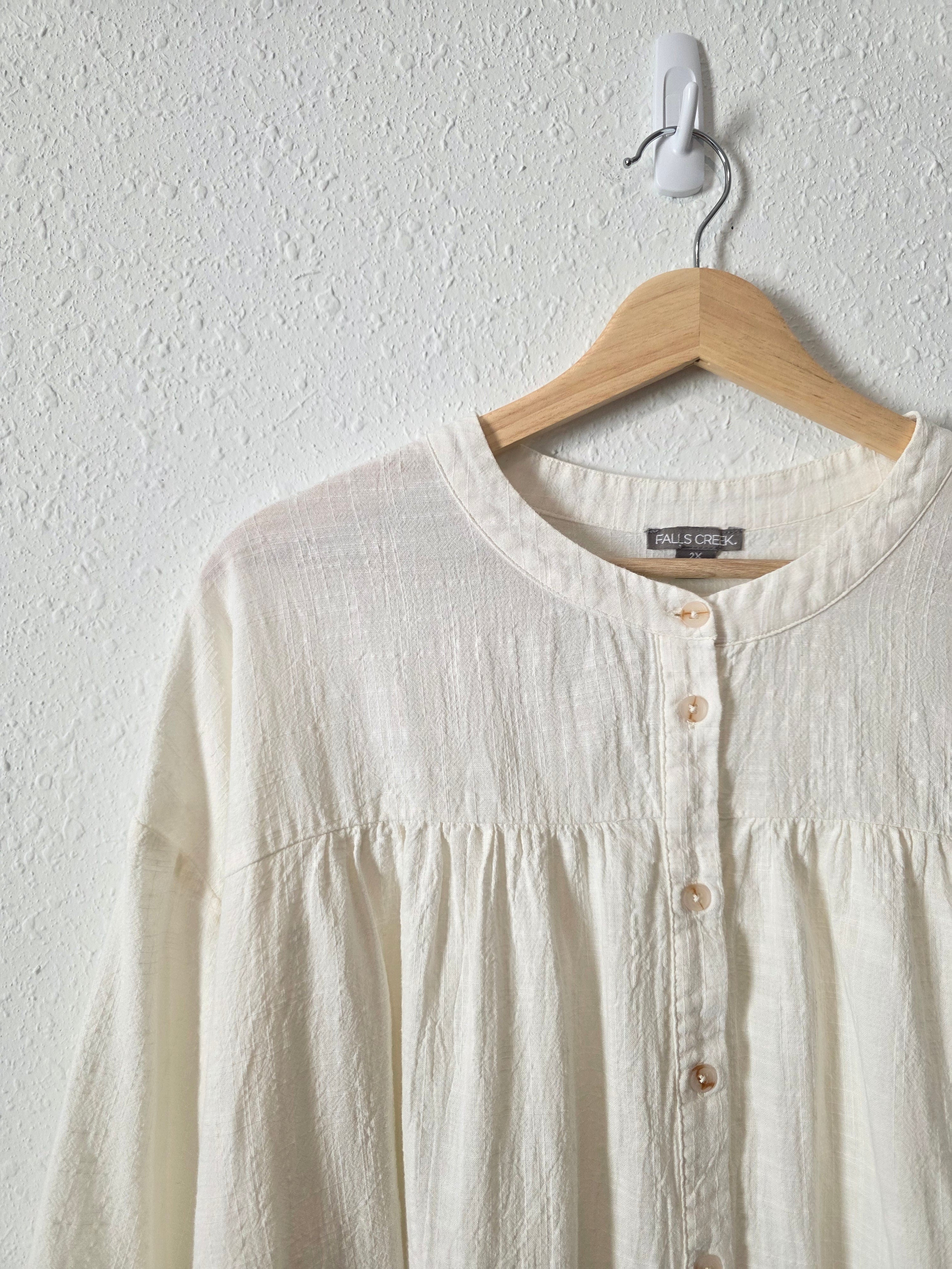 Button Up Cotton Blouse (2X)