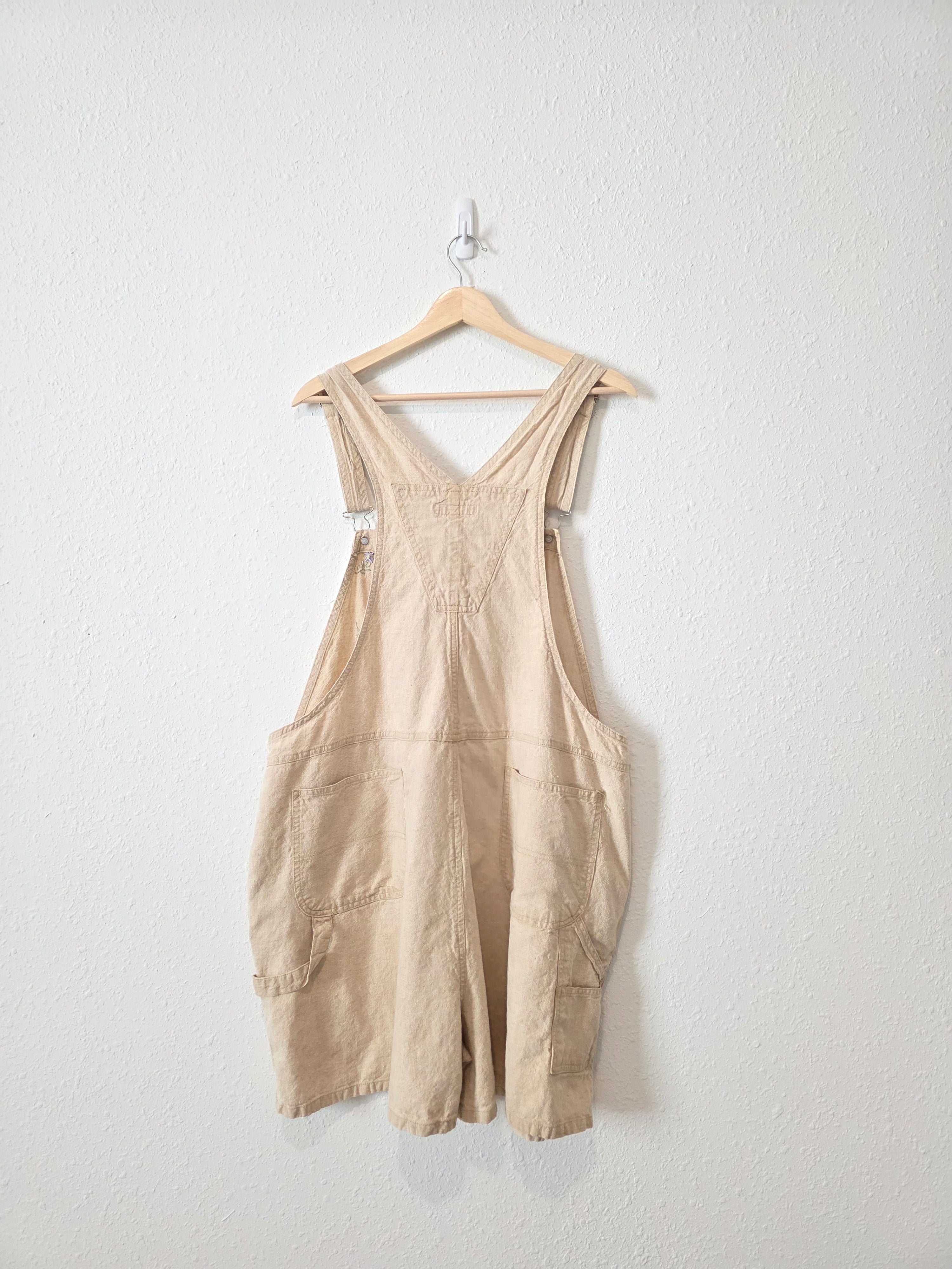 Vintage Floral Linen Shortalls (22W)