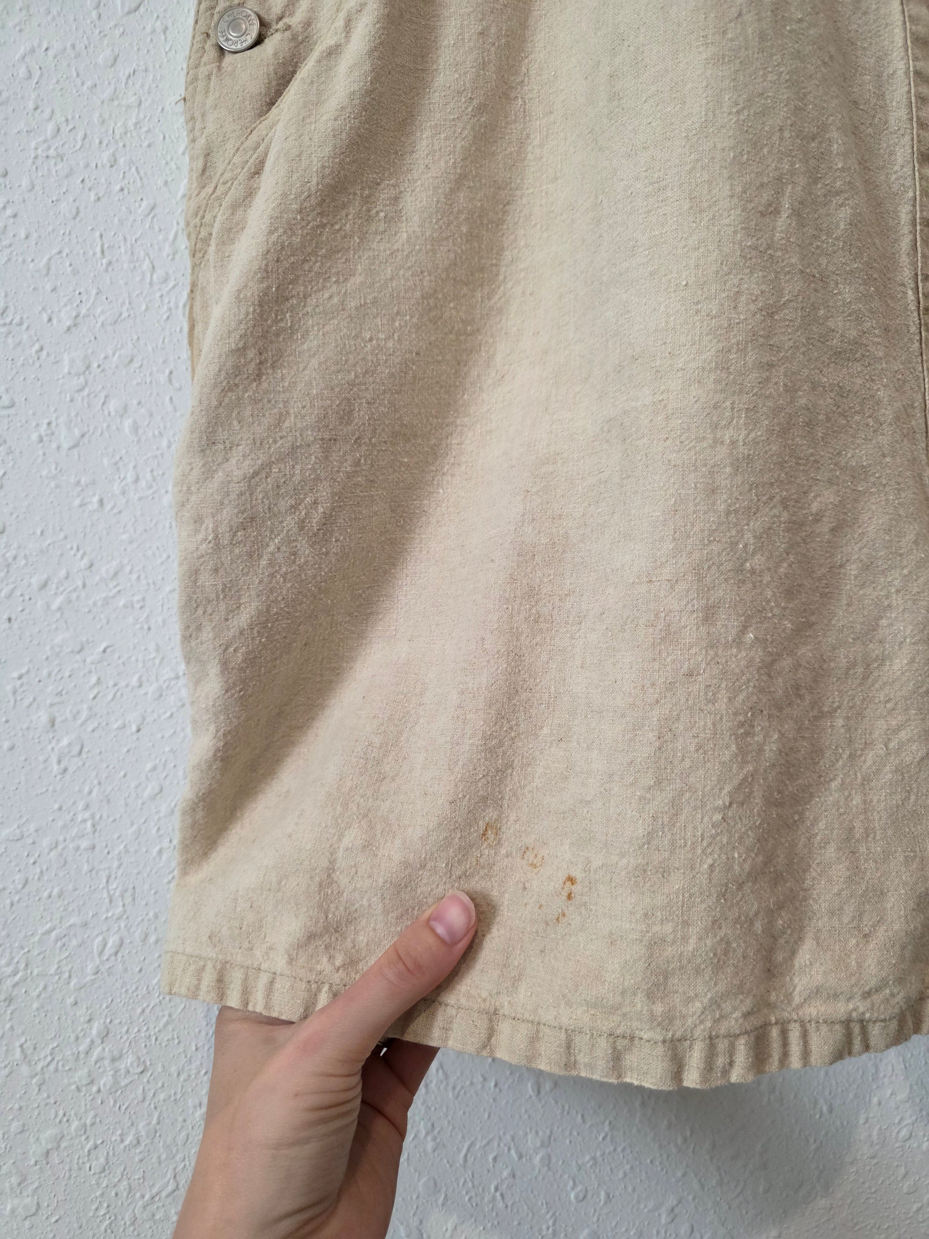 Vintage Floral Linen Shortalls (22W)