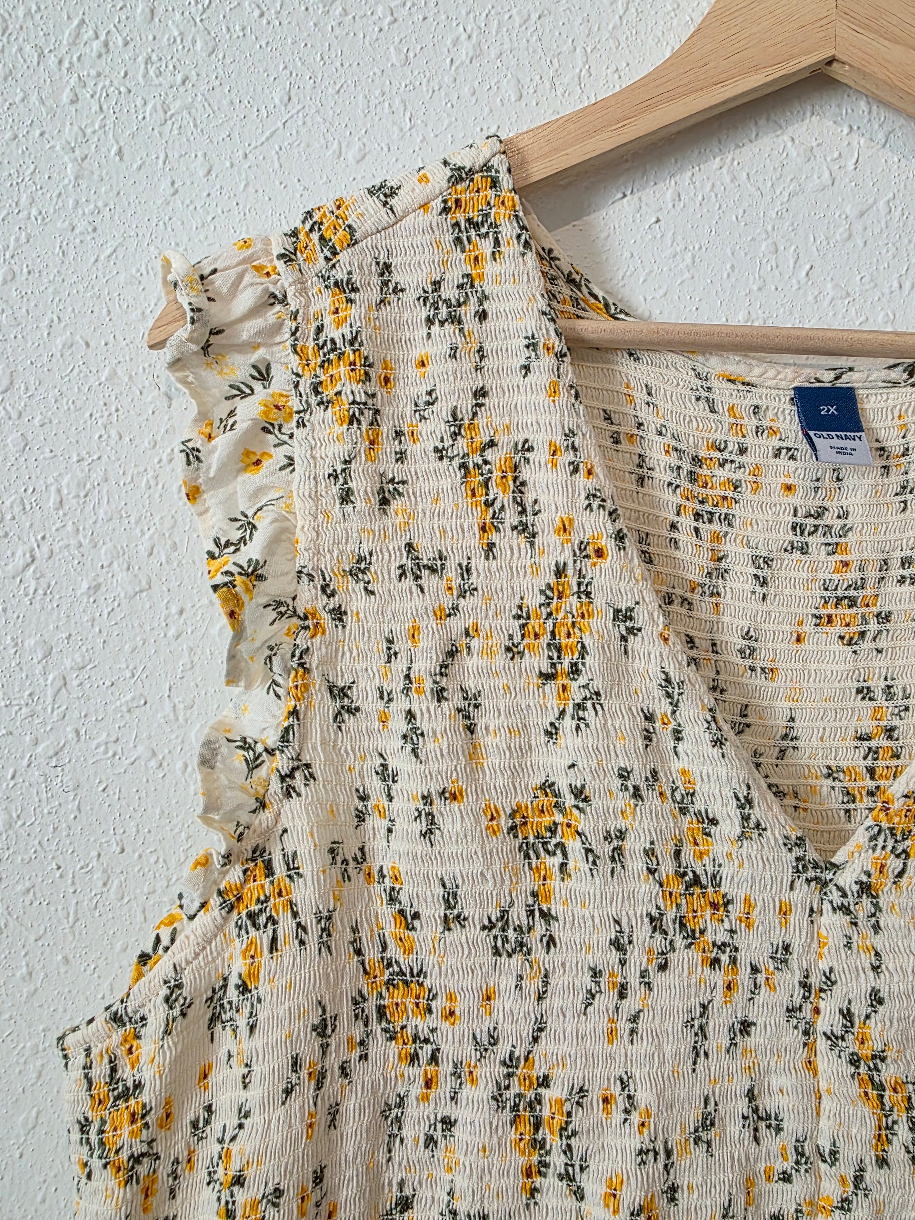 Floral Smocked Midi Dress (2X)
