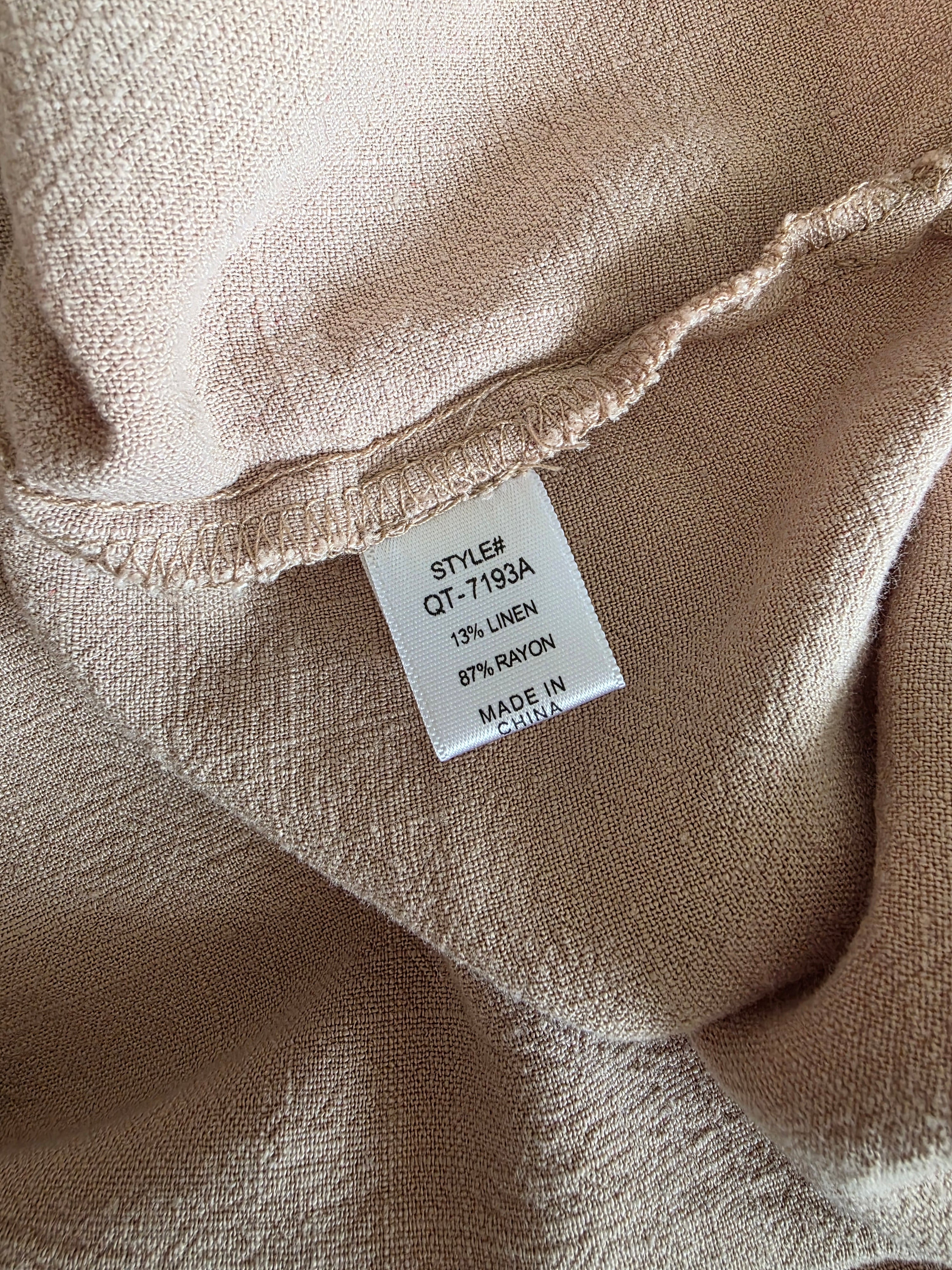 Zenana Linen Blend Button Up (L/XL)