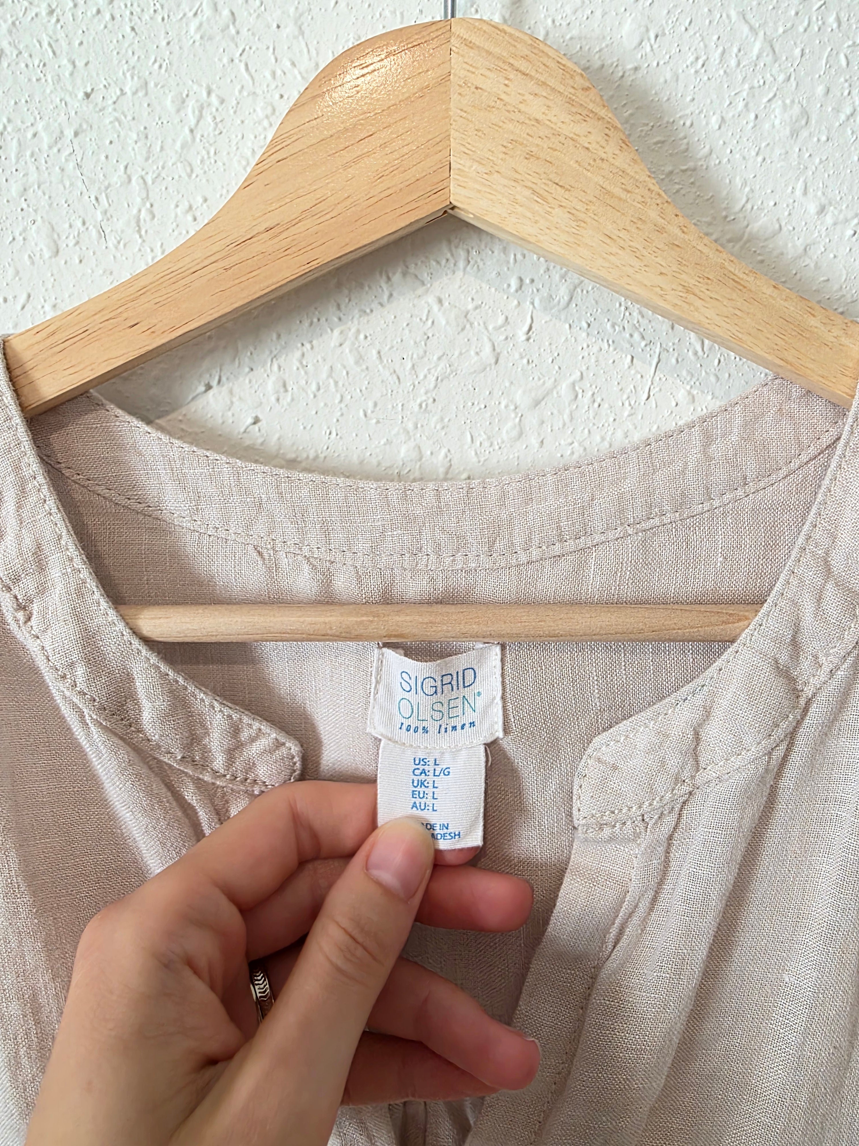 100% Linen Button Up Tunic (L)