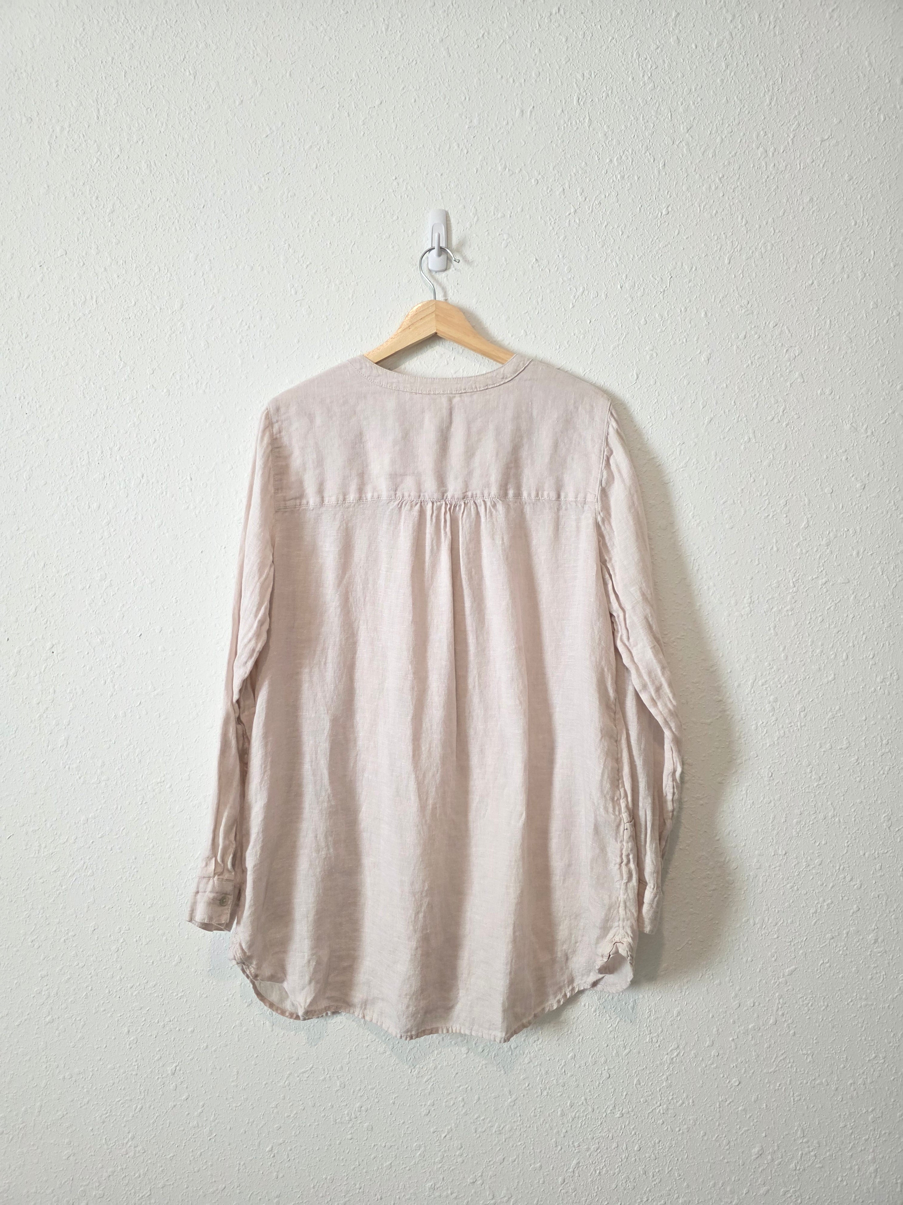 100% Linen Button Up Tunic (L)