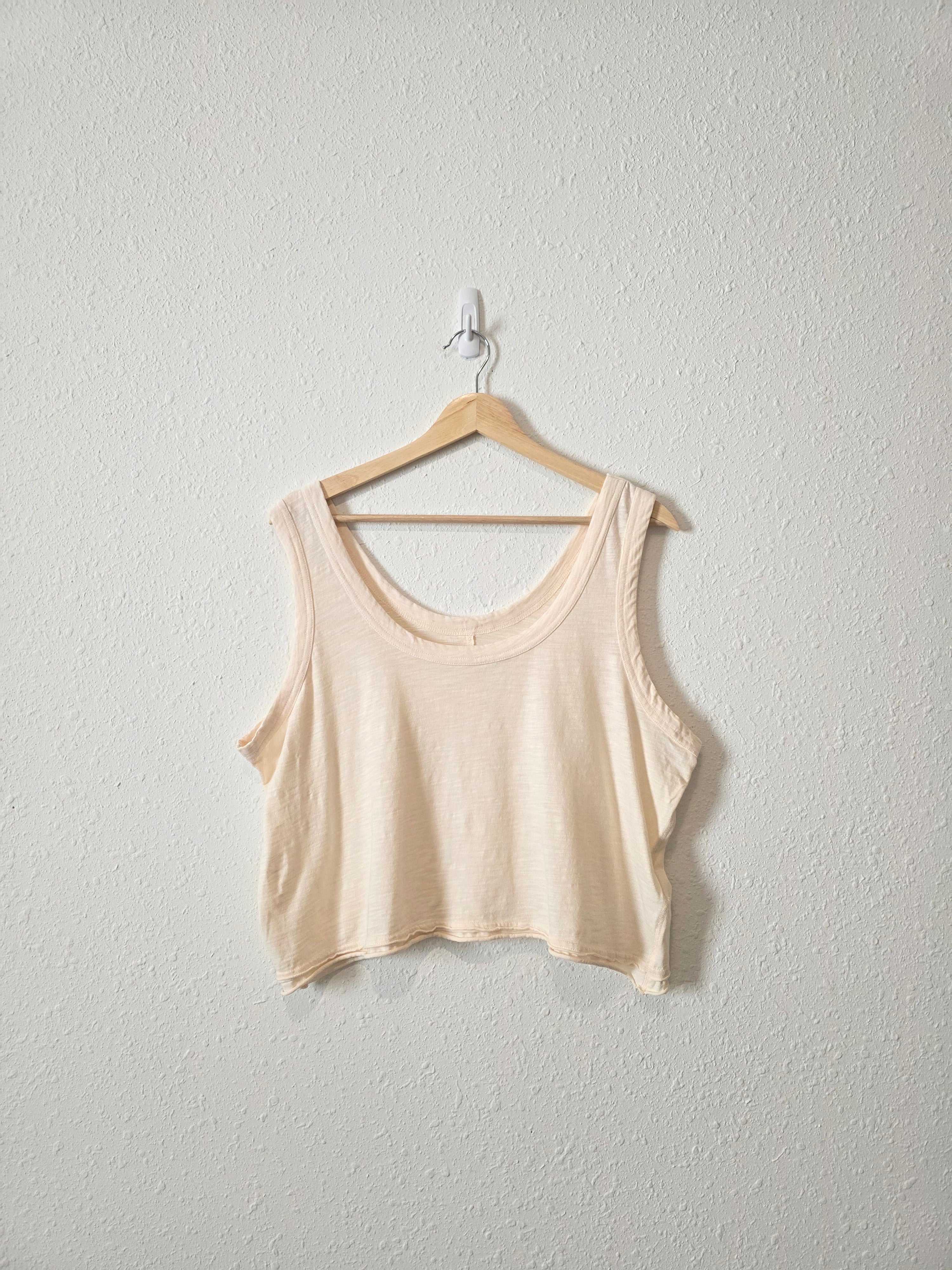 Anthropologie Cream Crop Tank (L)