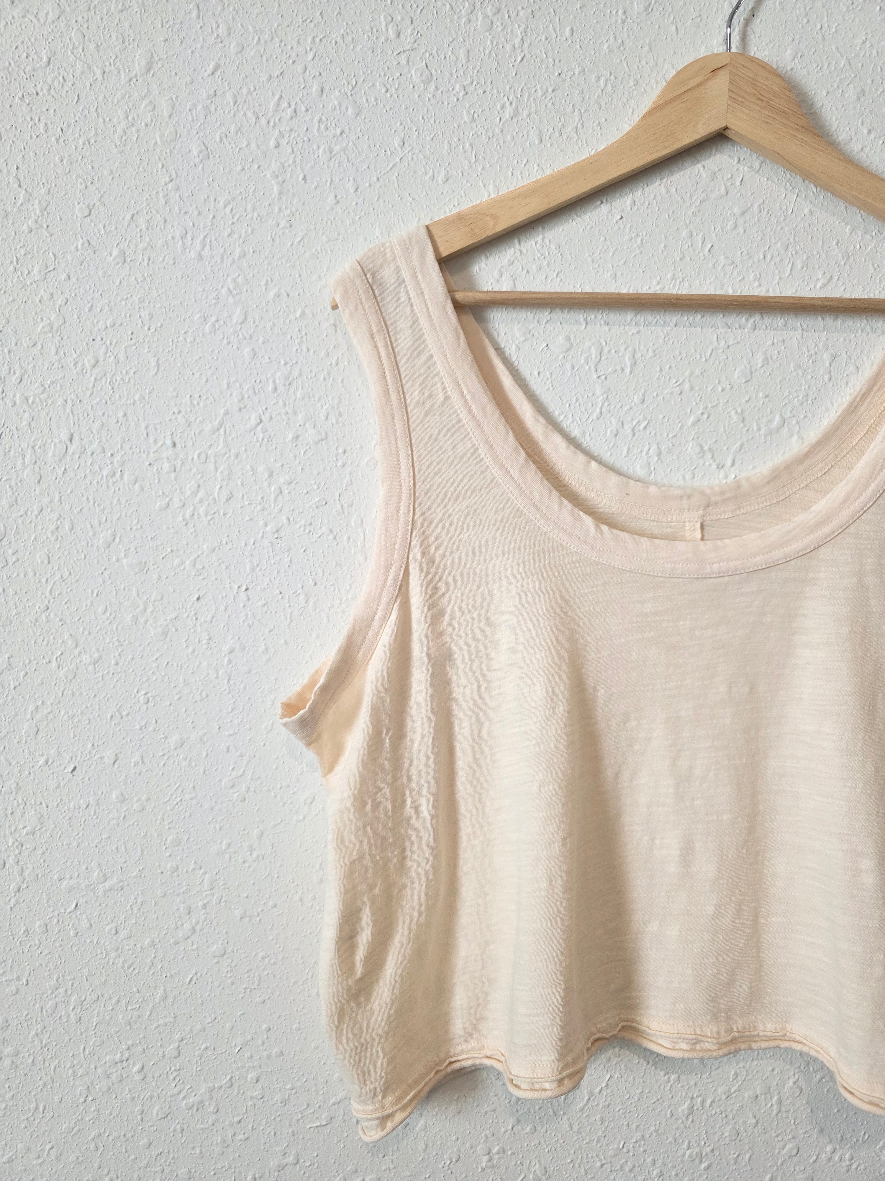 Anthropologie Cream Crop Tank (L)