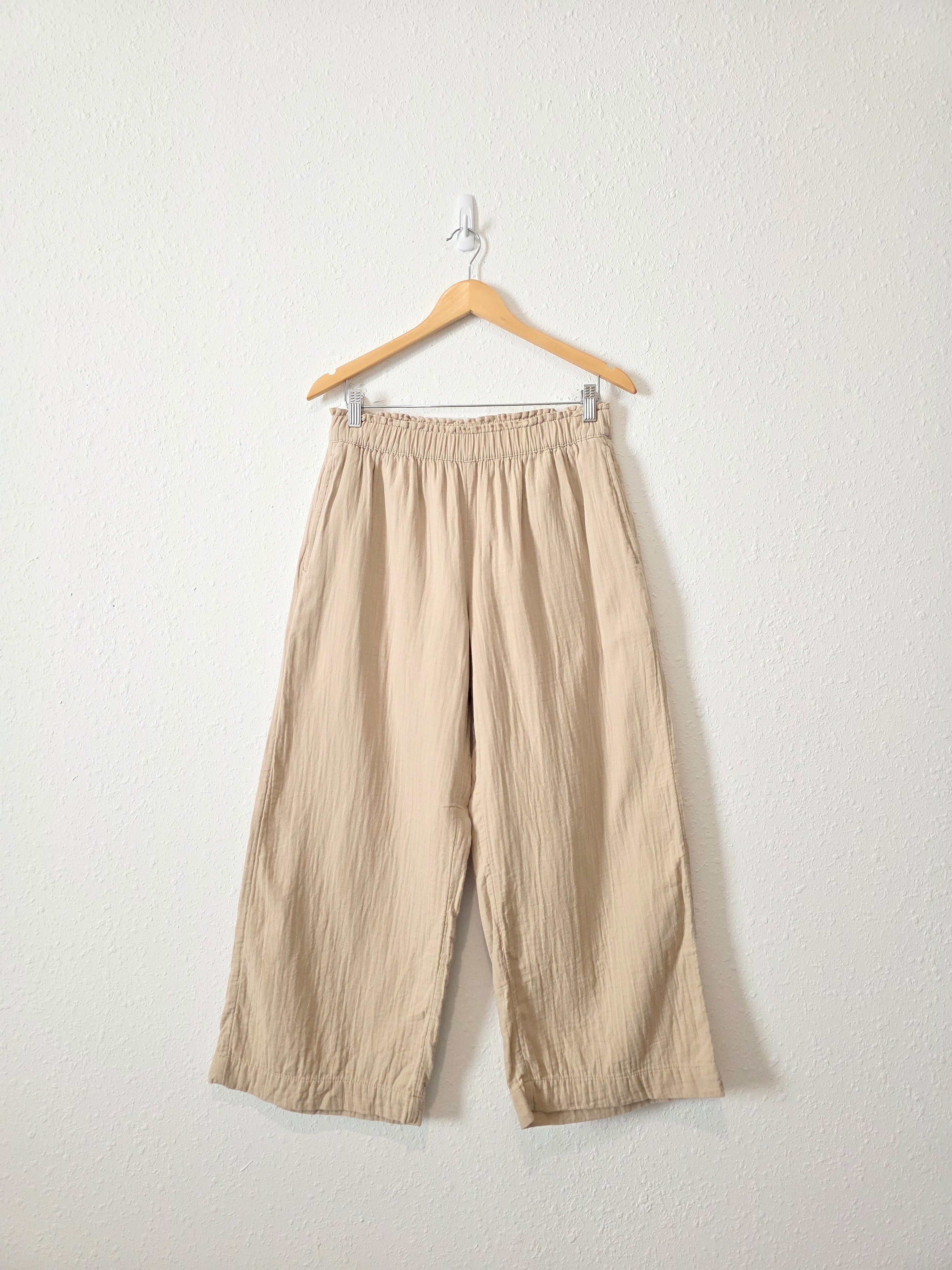 Cotton Gauze Wide Leg Pants (M)