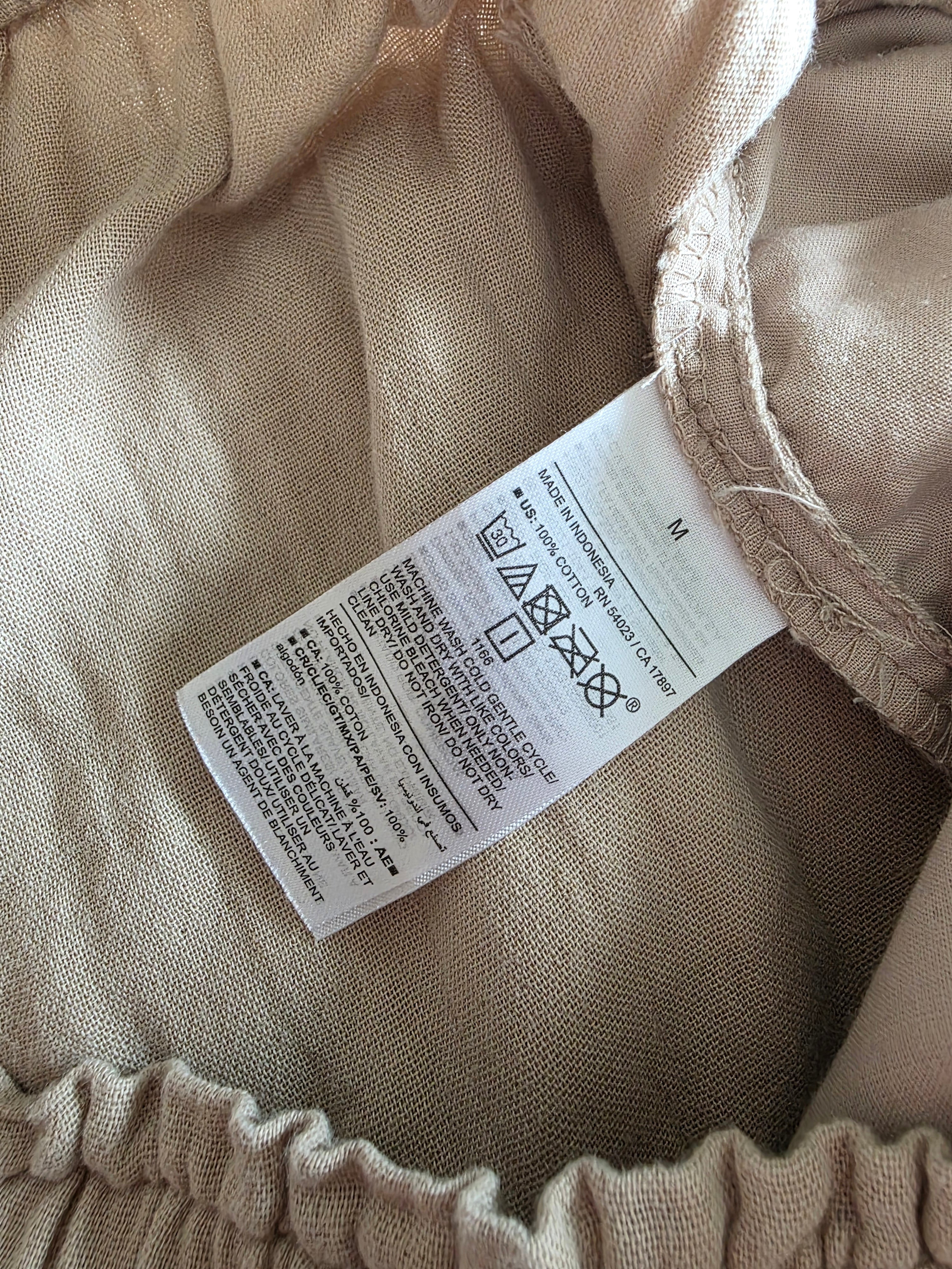 Cotton Gauze Wide Leg Pants (M)