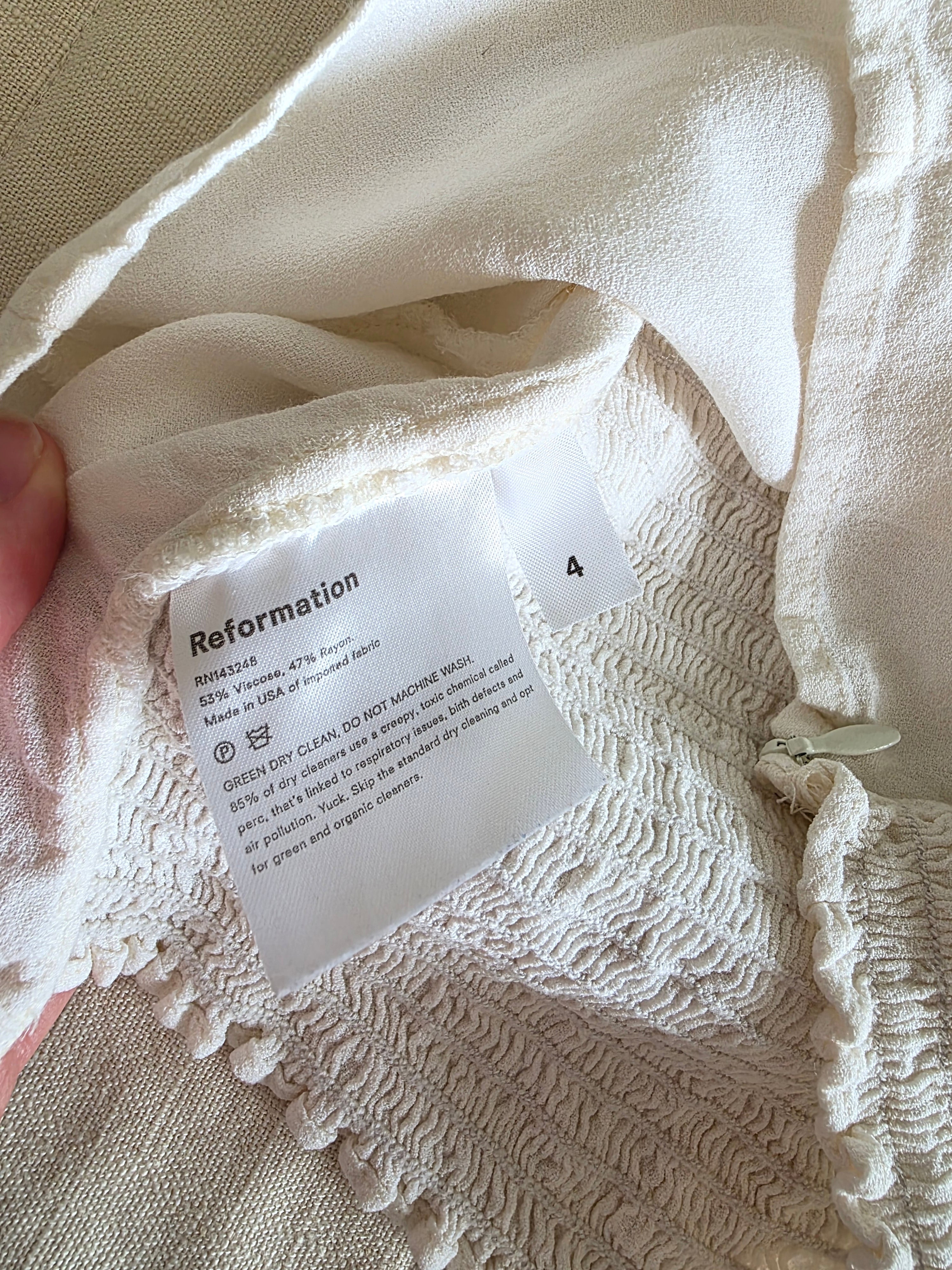 Reformation Ivory Sweetheart Top (4)