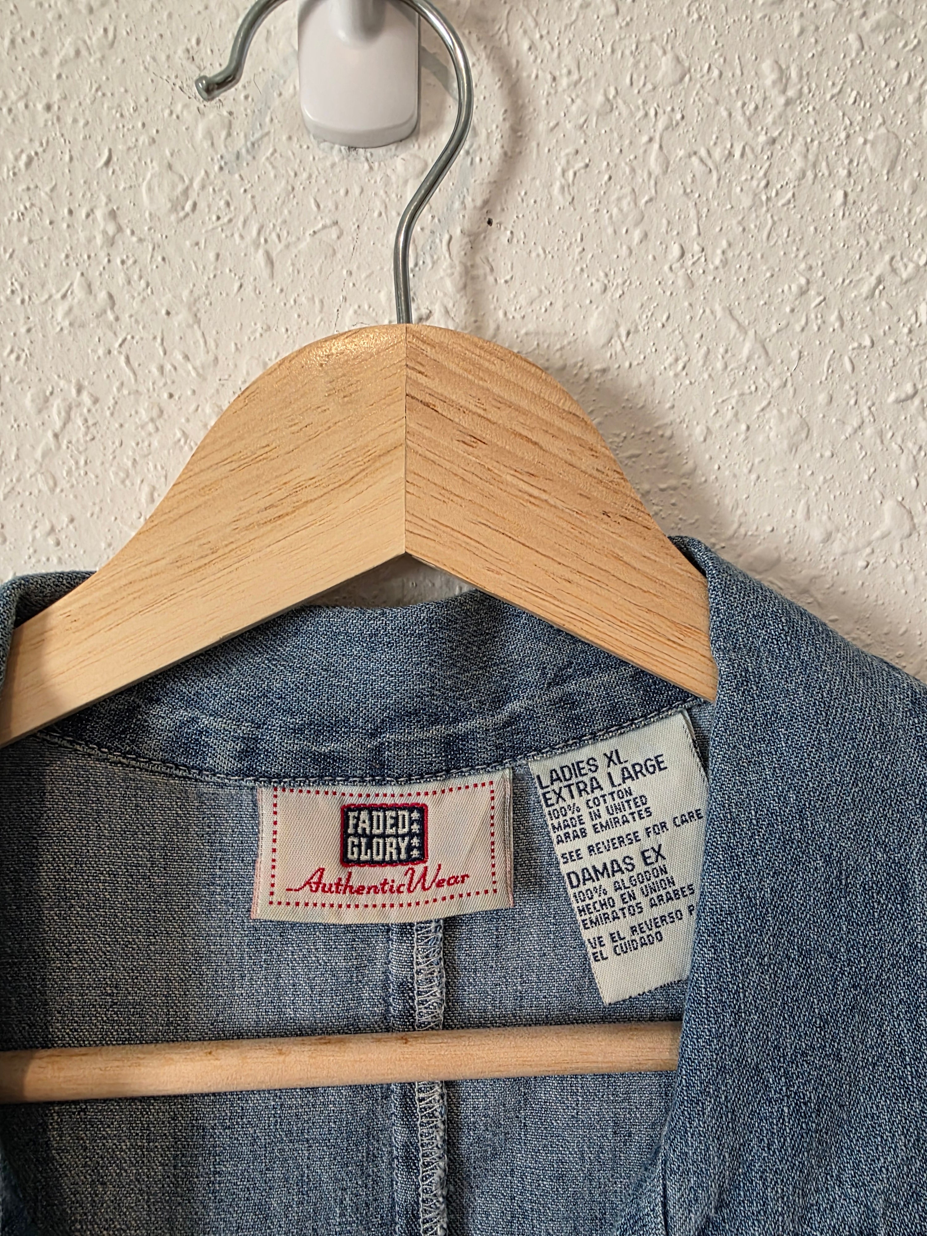 Vintage Denim Button Up Top (XL)