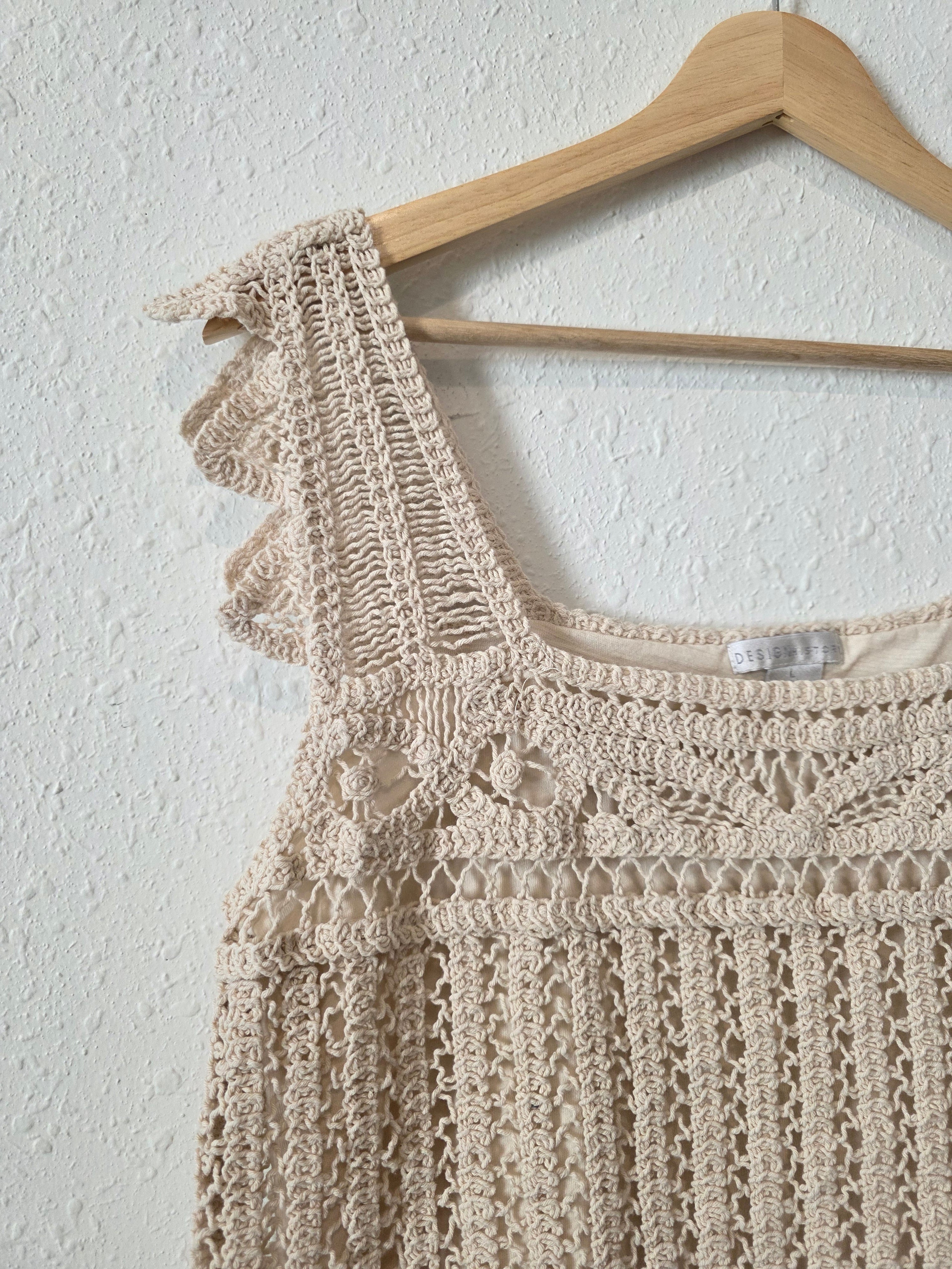 Crochet Knit Cotton Tank (L)