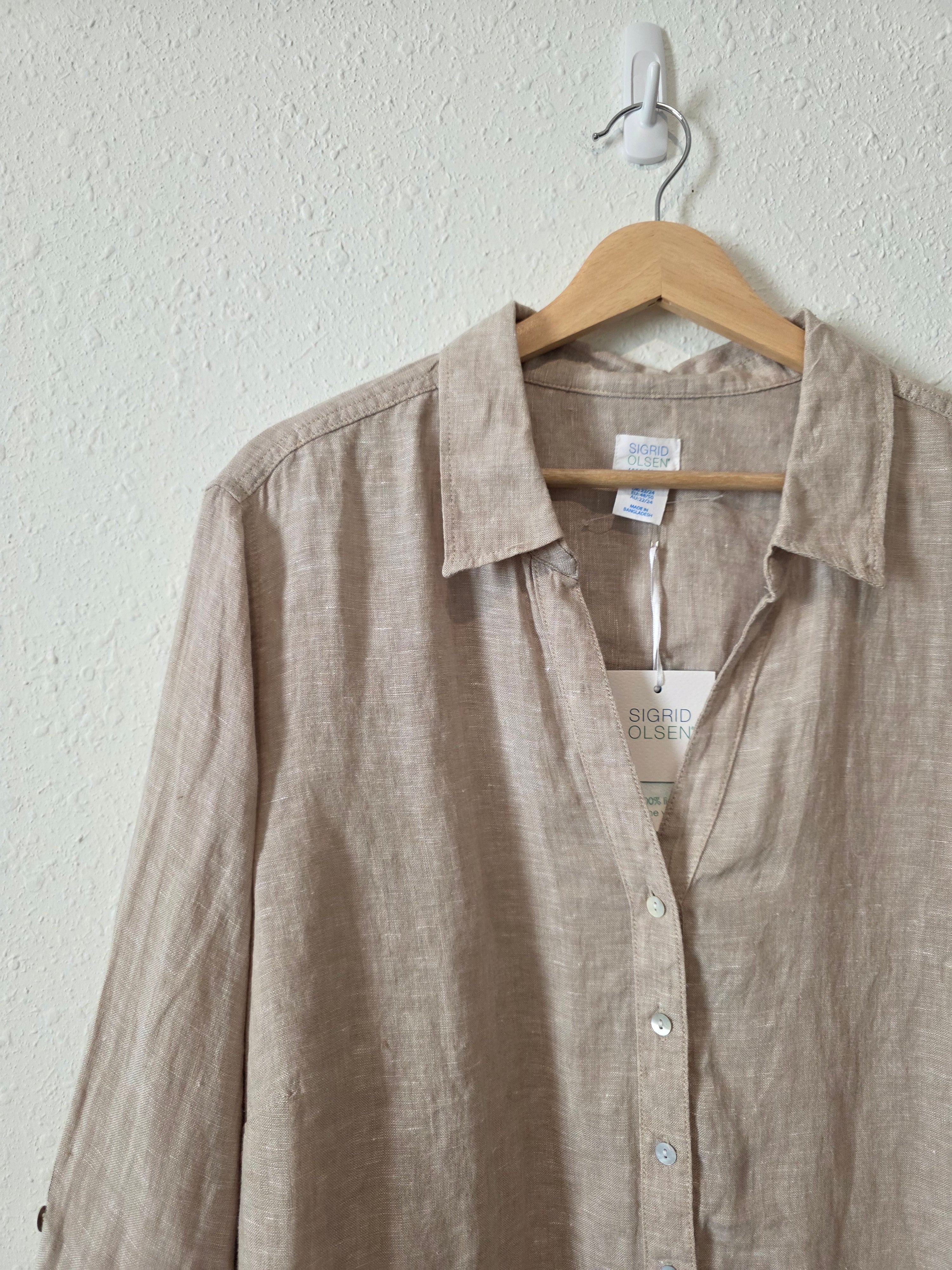 NEW 100% Linen Button Up (2X)