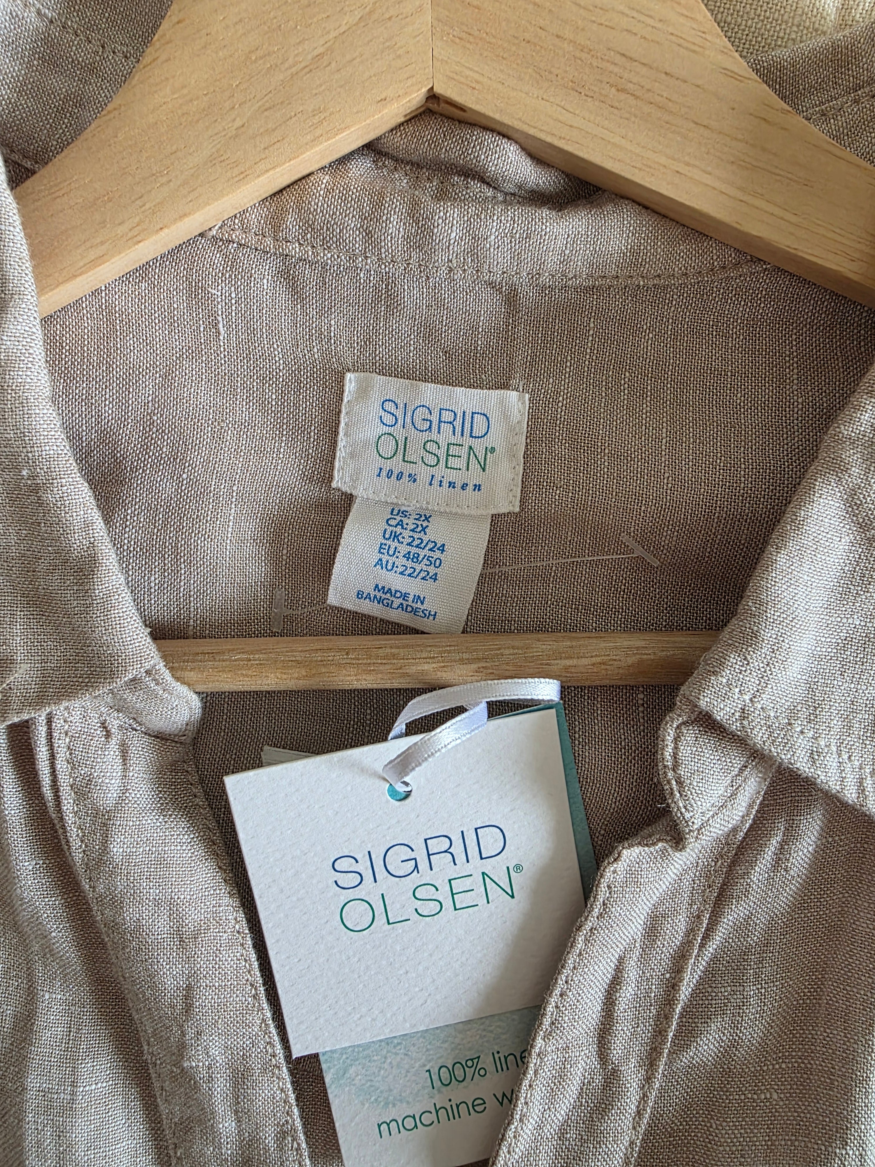 NEW 100% Linen Button Up (2X)