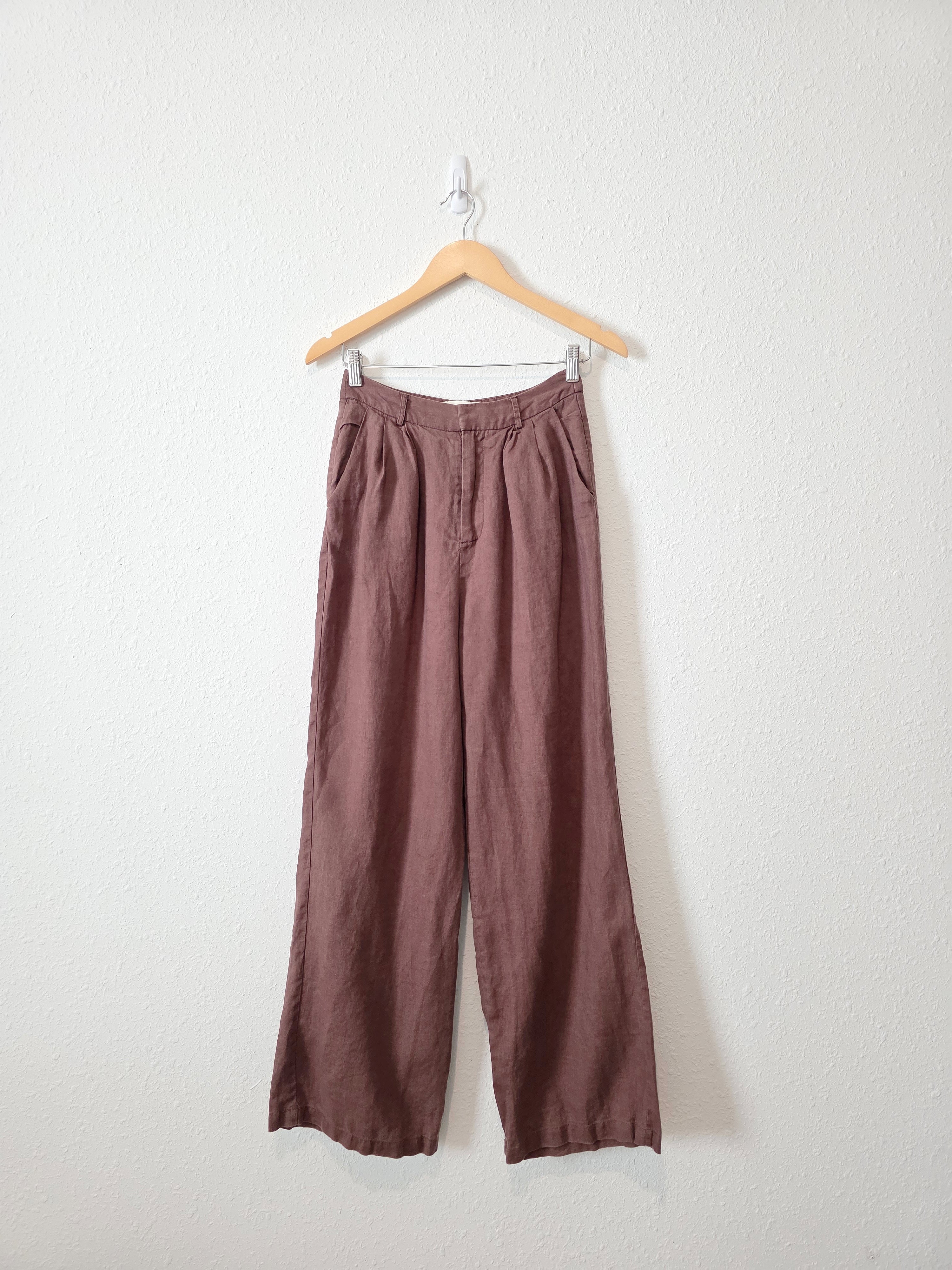 Dissh Chocolate Linen Trousers (4)