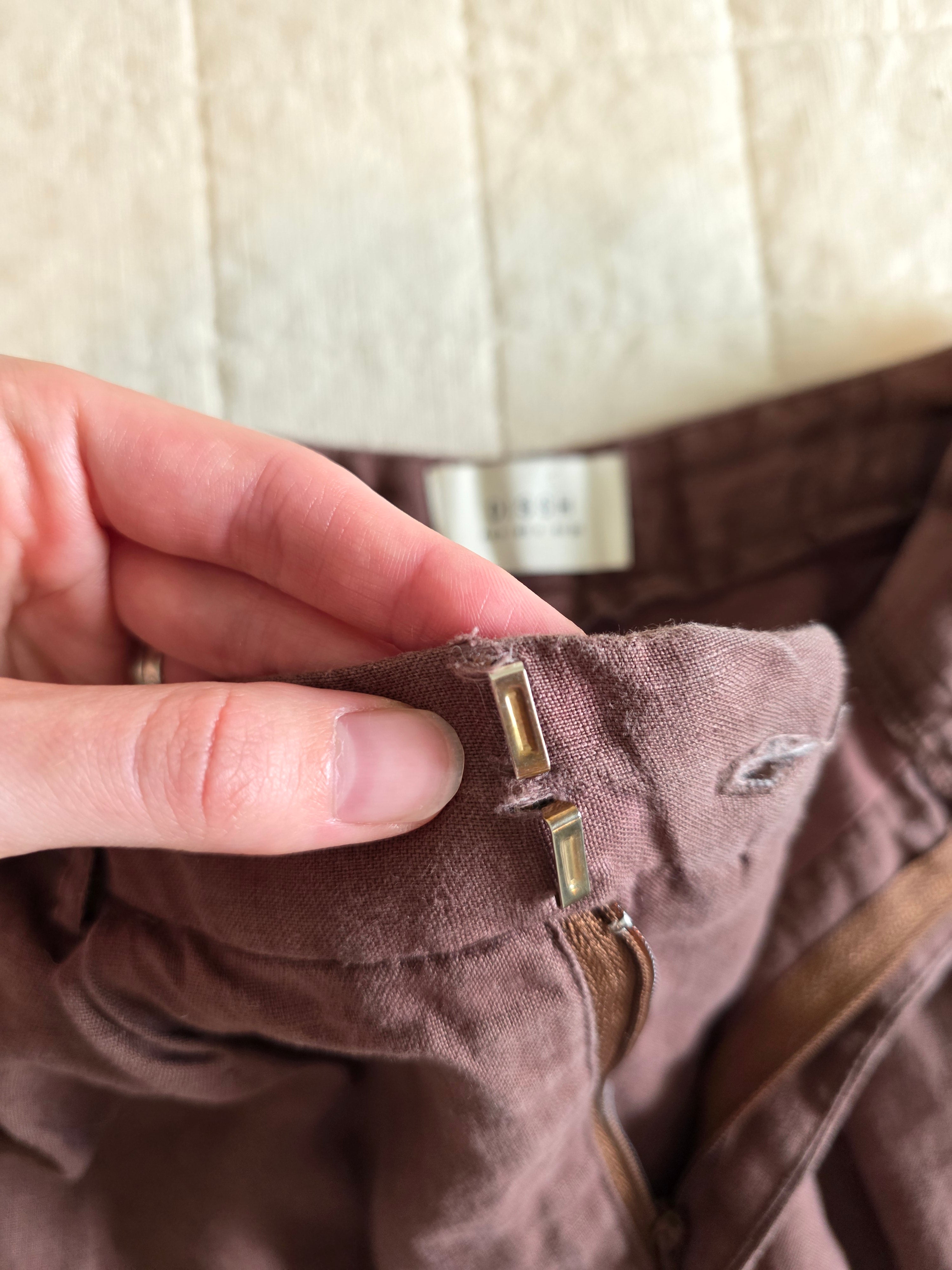 Dissh Chocolate Linen Trousers (4)