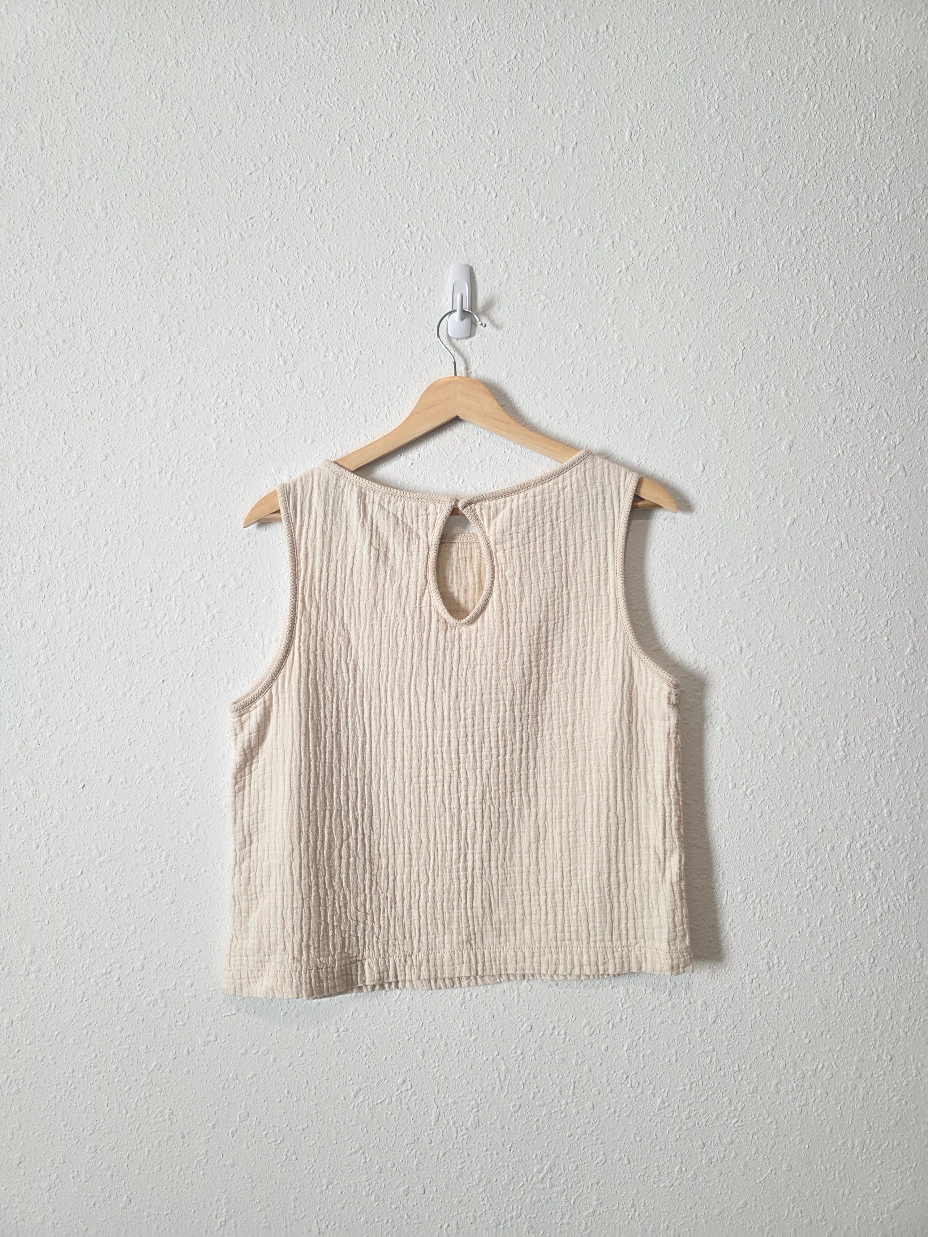 Neutral Cotton Linen Tank (S)