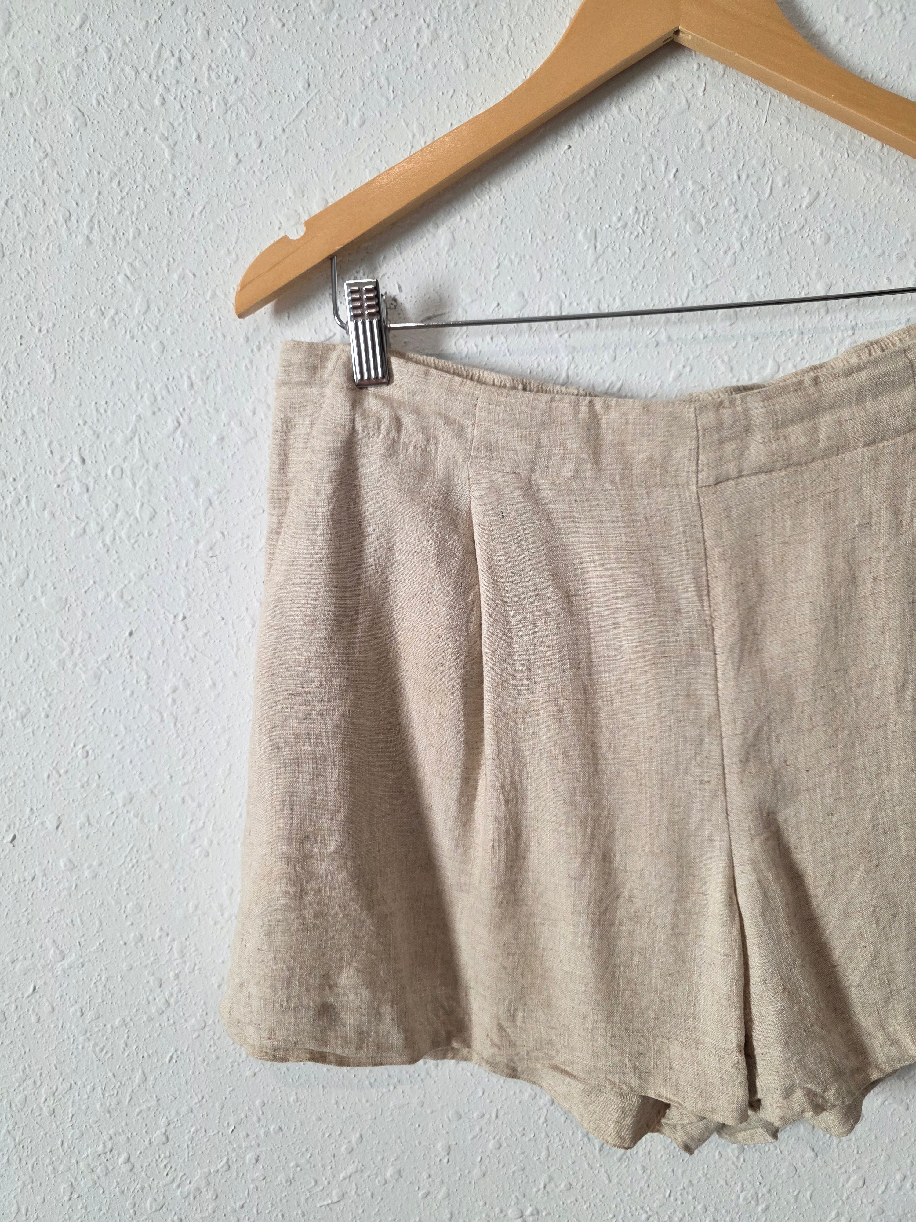 Loft Linen Blend Relaxed Shorts (S)