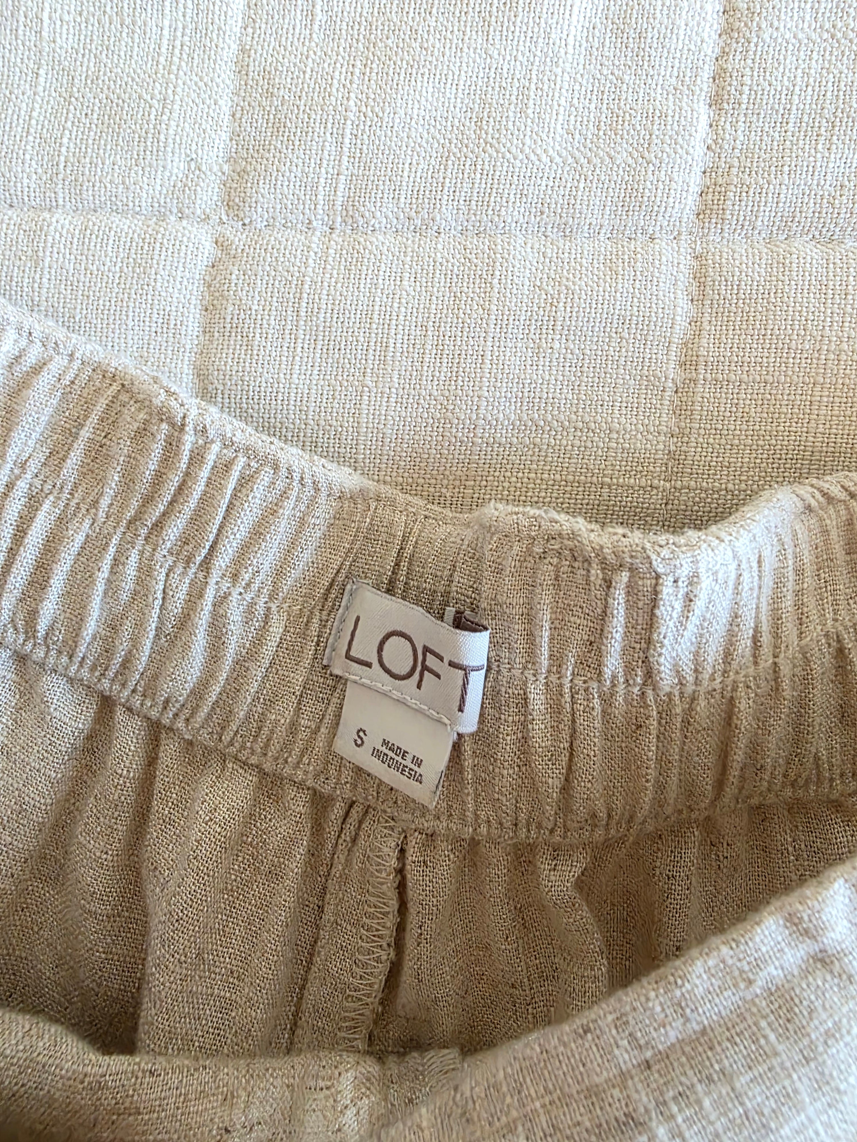 Loft Linen Blend Relaxed Shorts (S)