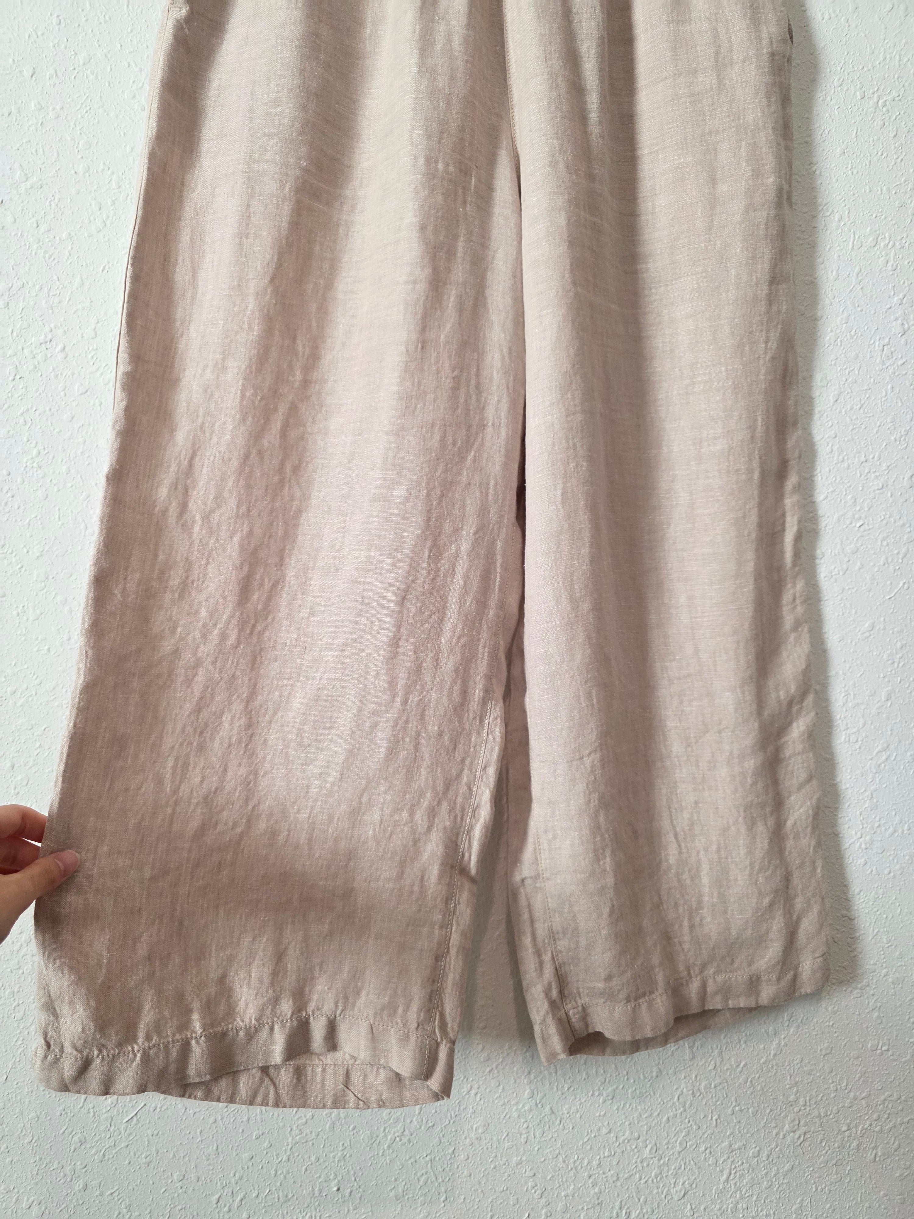 Linen Wide Leg Pants (L)
