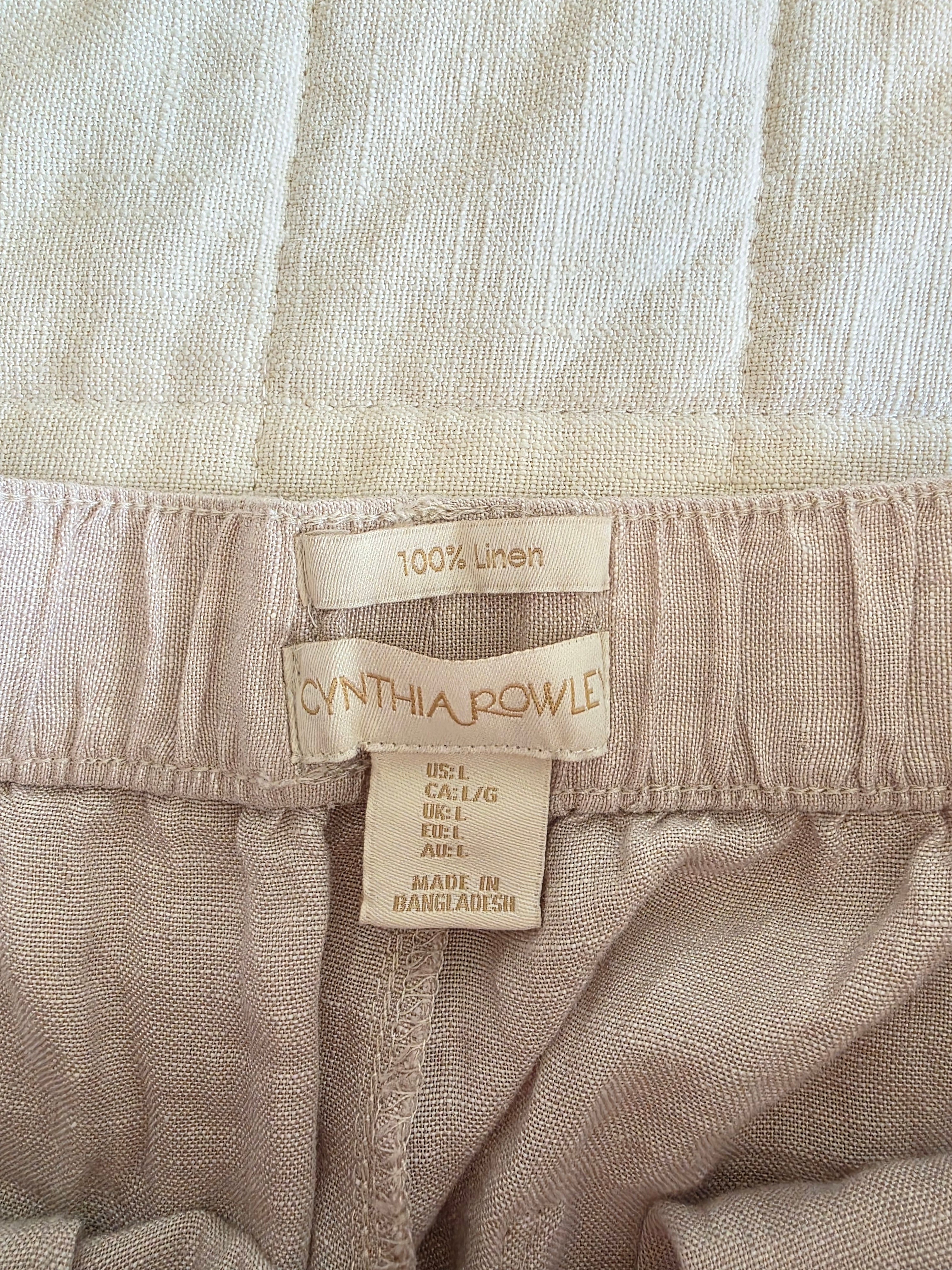 Linen Wide Leg Pants (L)