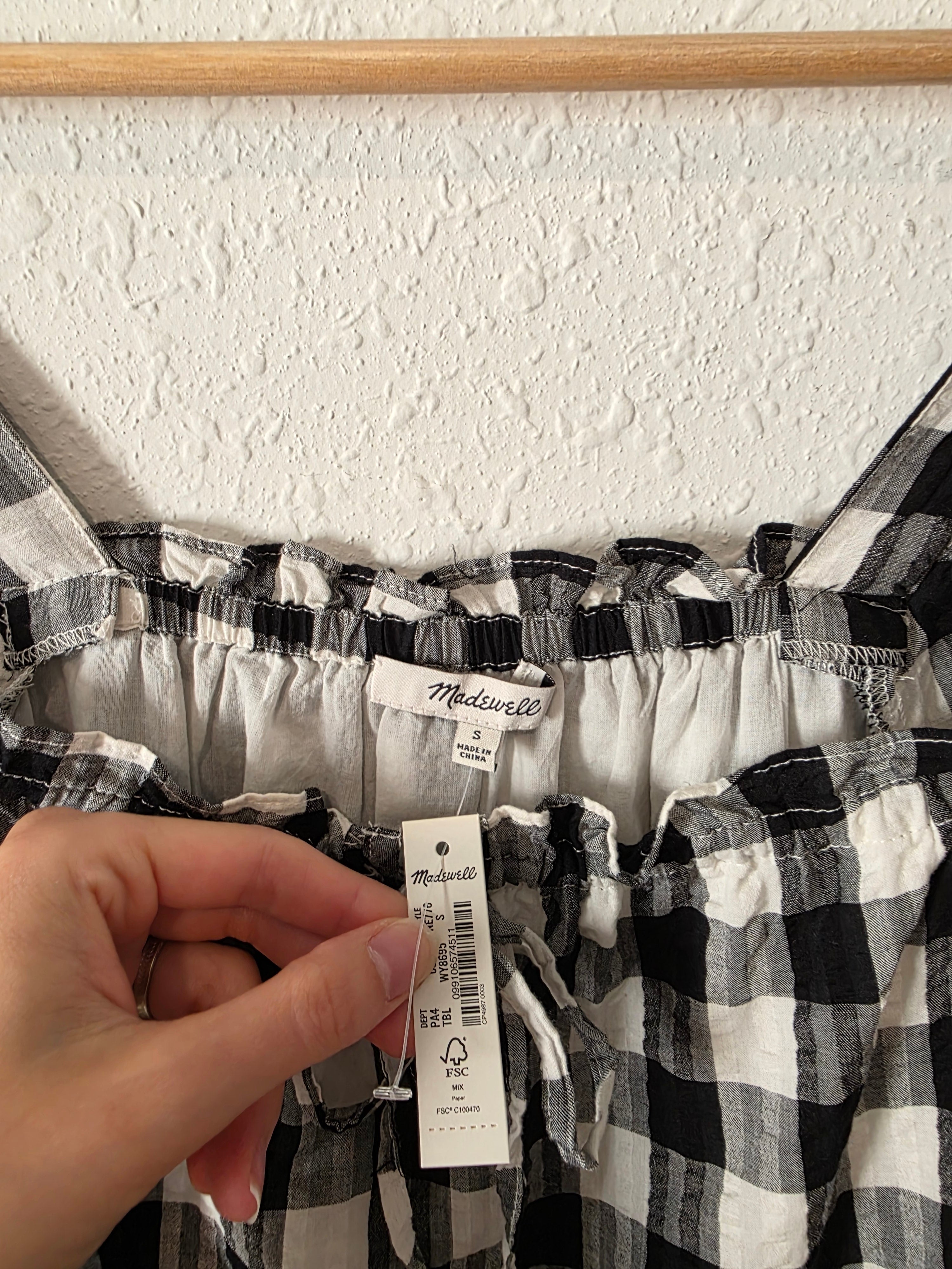 NEW Madewell Gingham Dress (S)