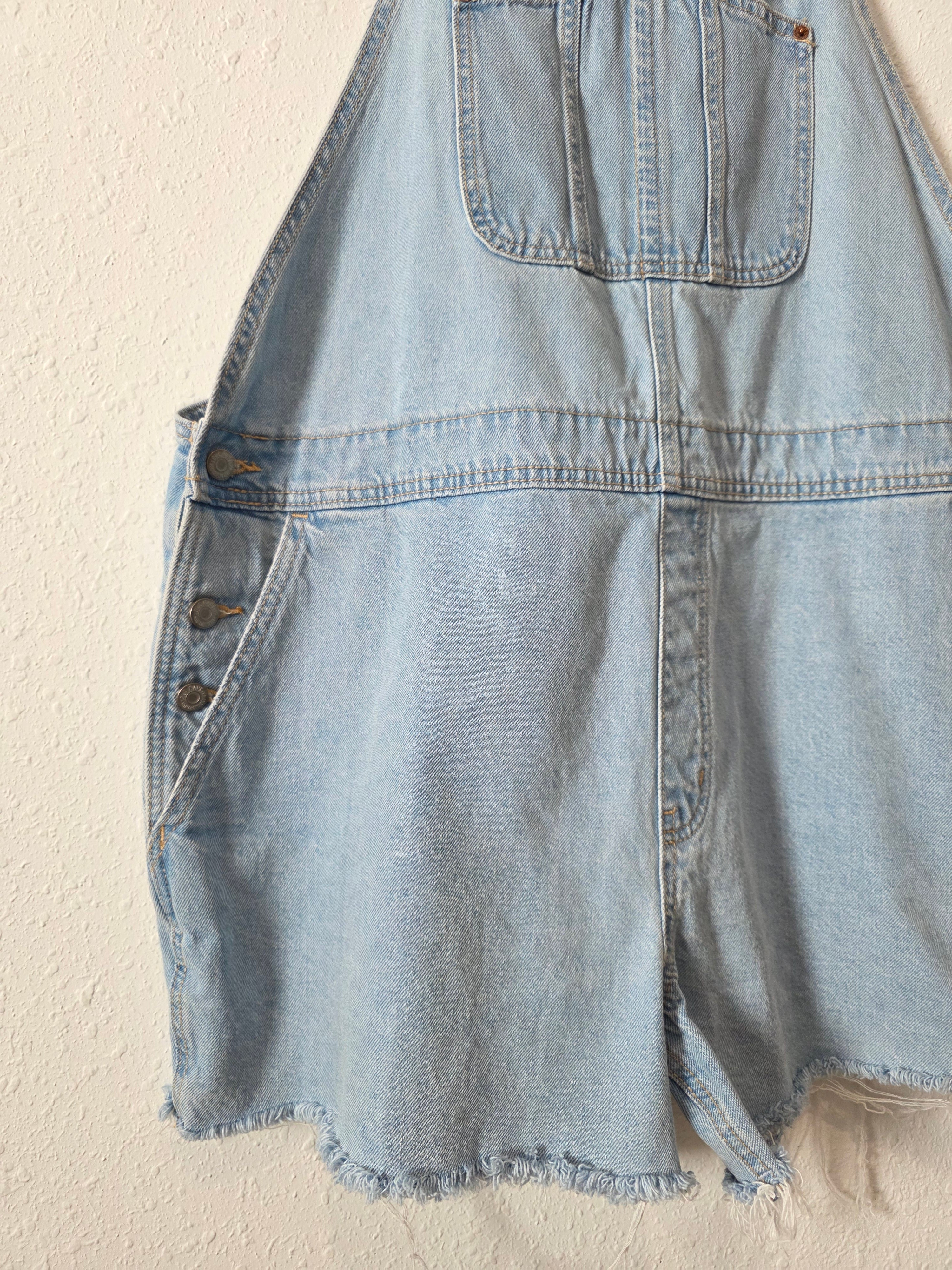 Light Wash Denim Shortalls (XXL)