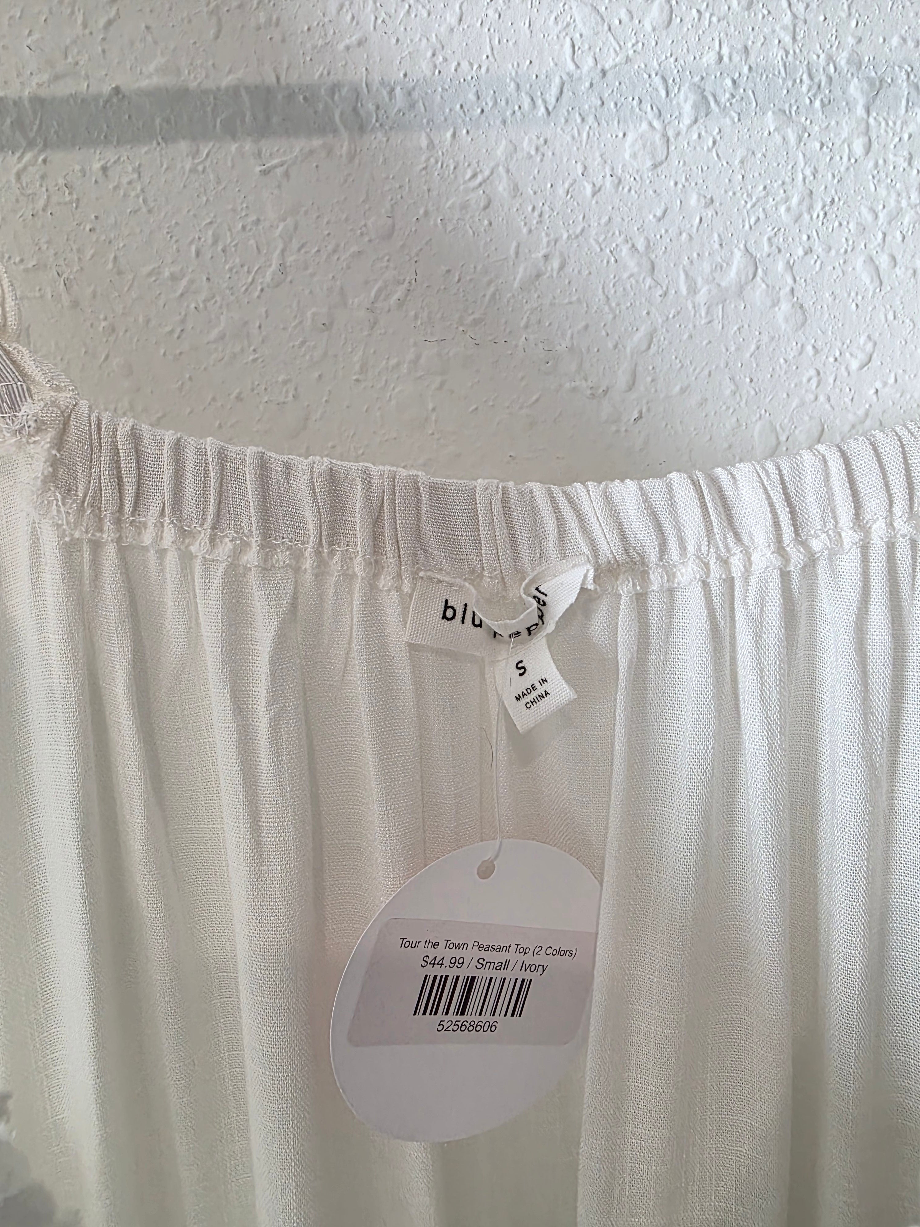 NEW Square Neck Peasant Blouse (S)