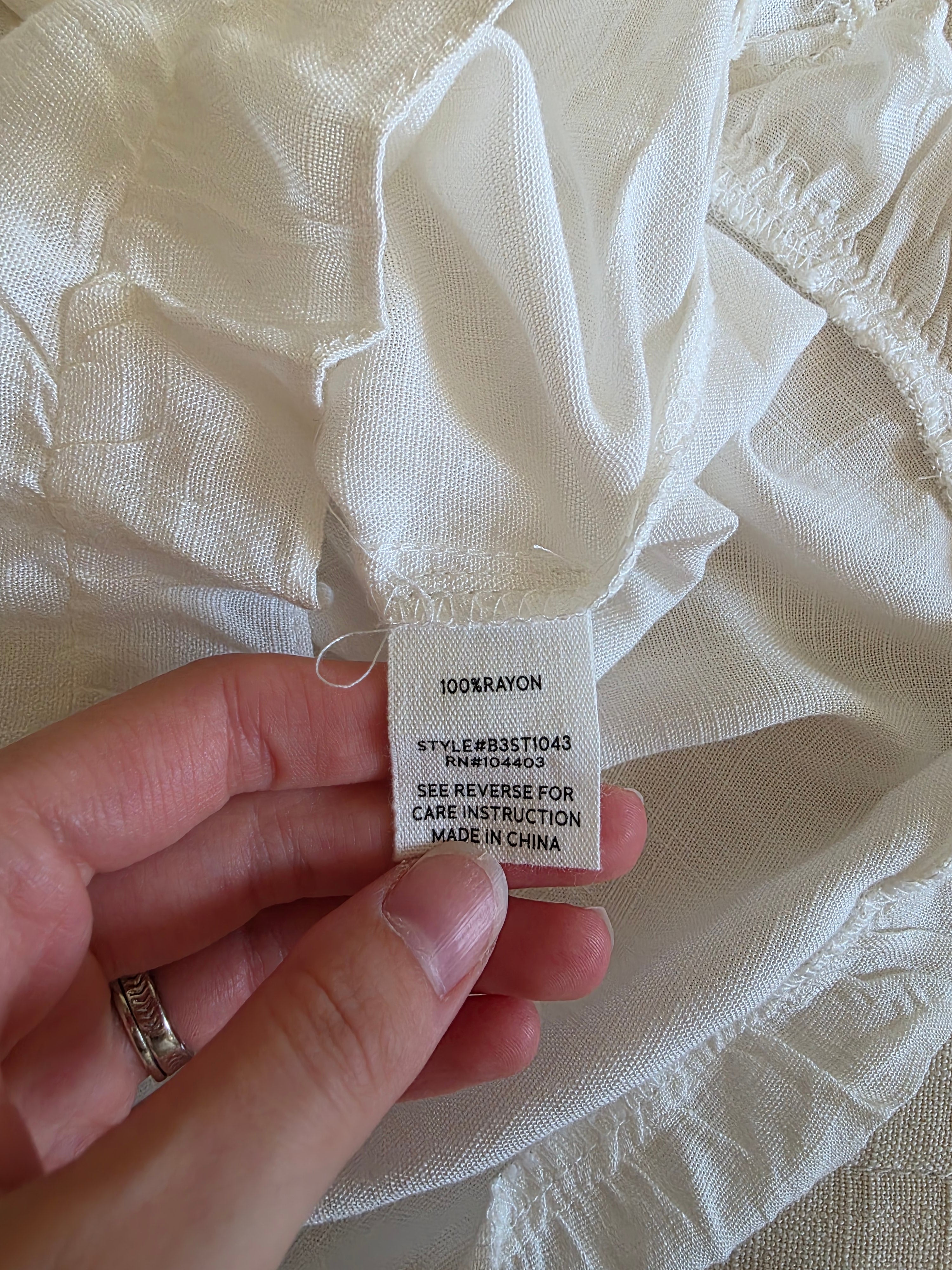 NEW Square Neck Peasant Blouse (S)
