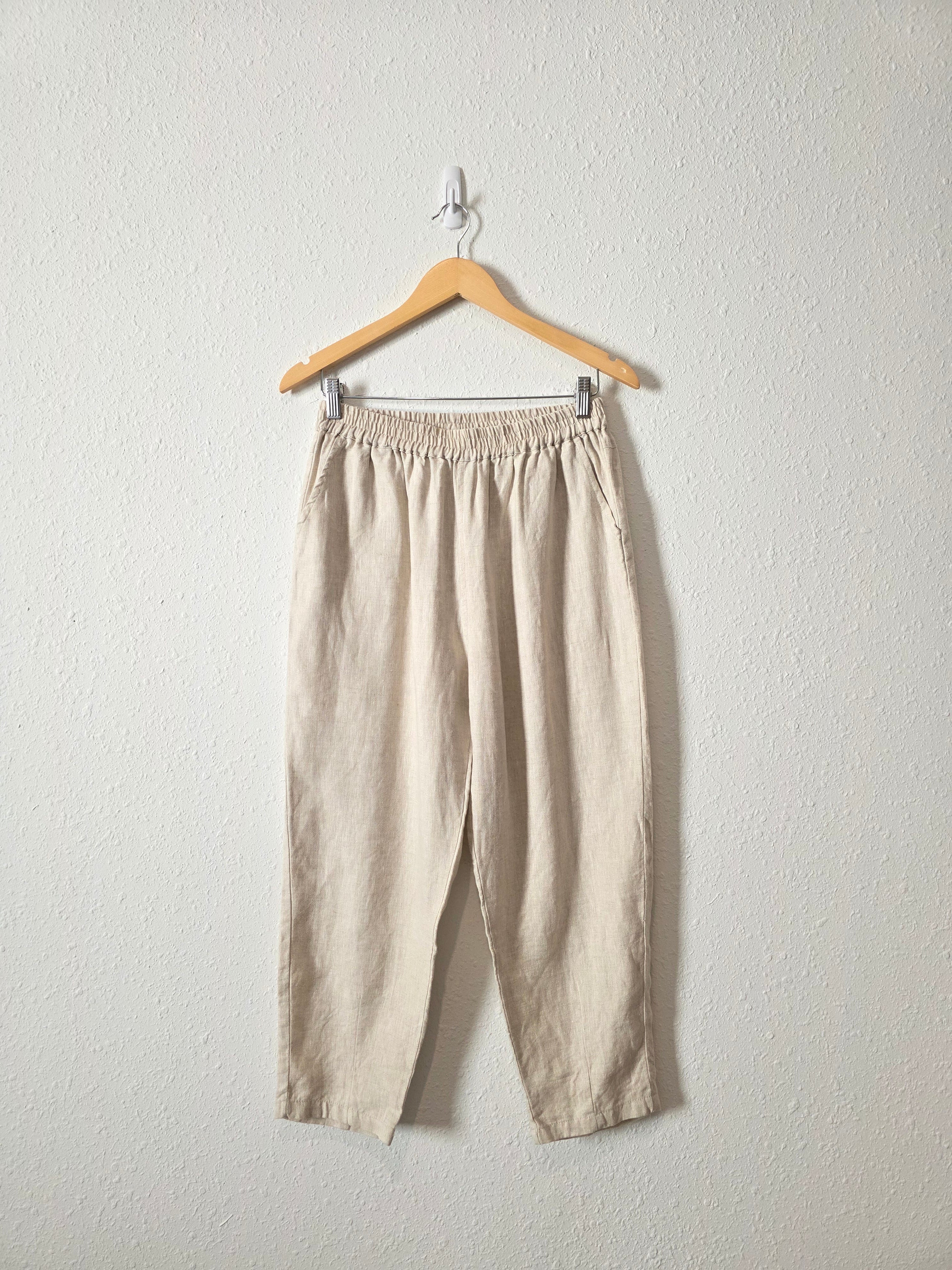 Linen Straight Pull On Pants (M)