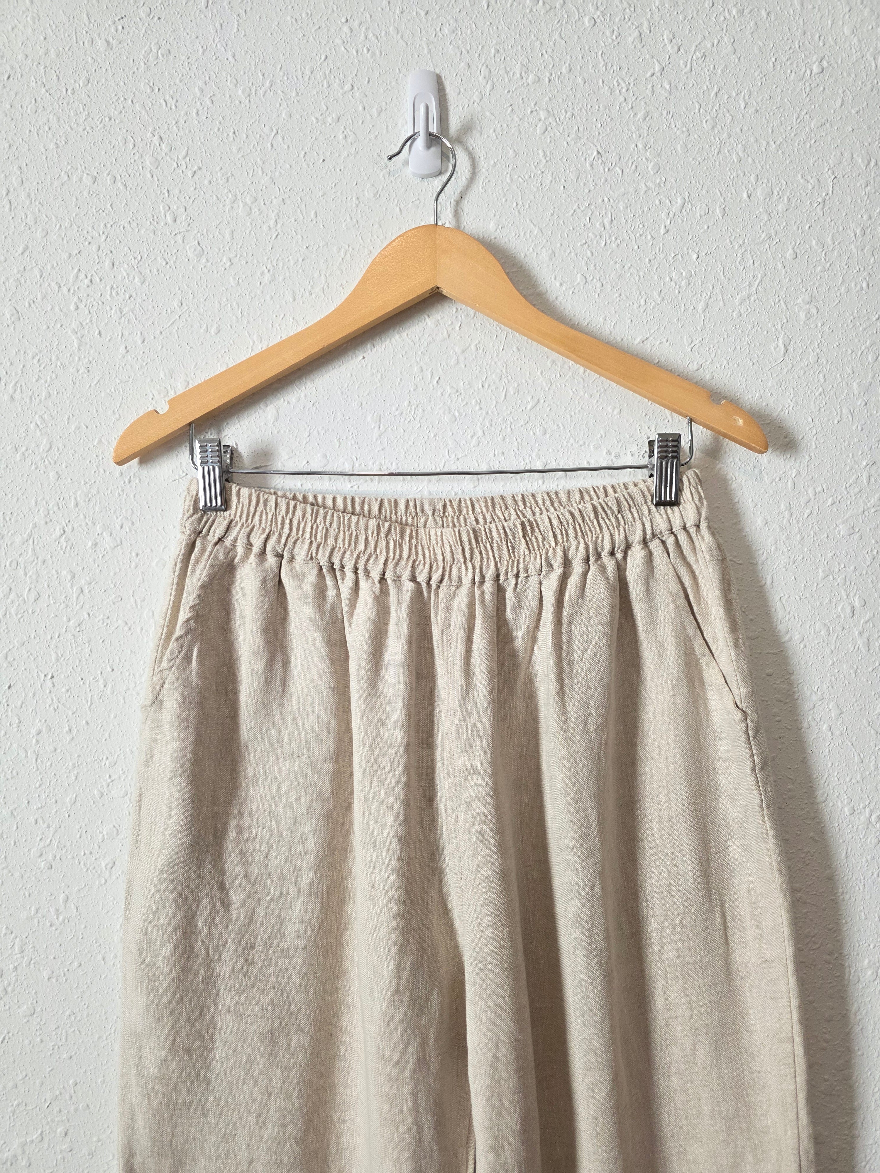 Linen Straight Pull On Pants (M)