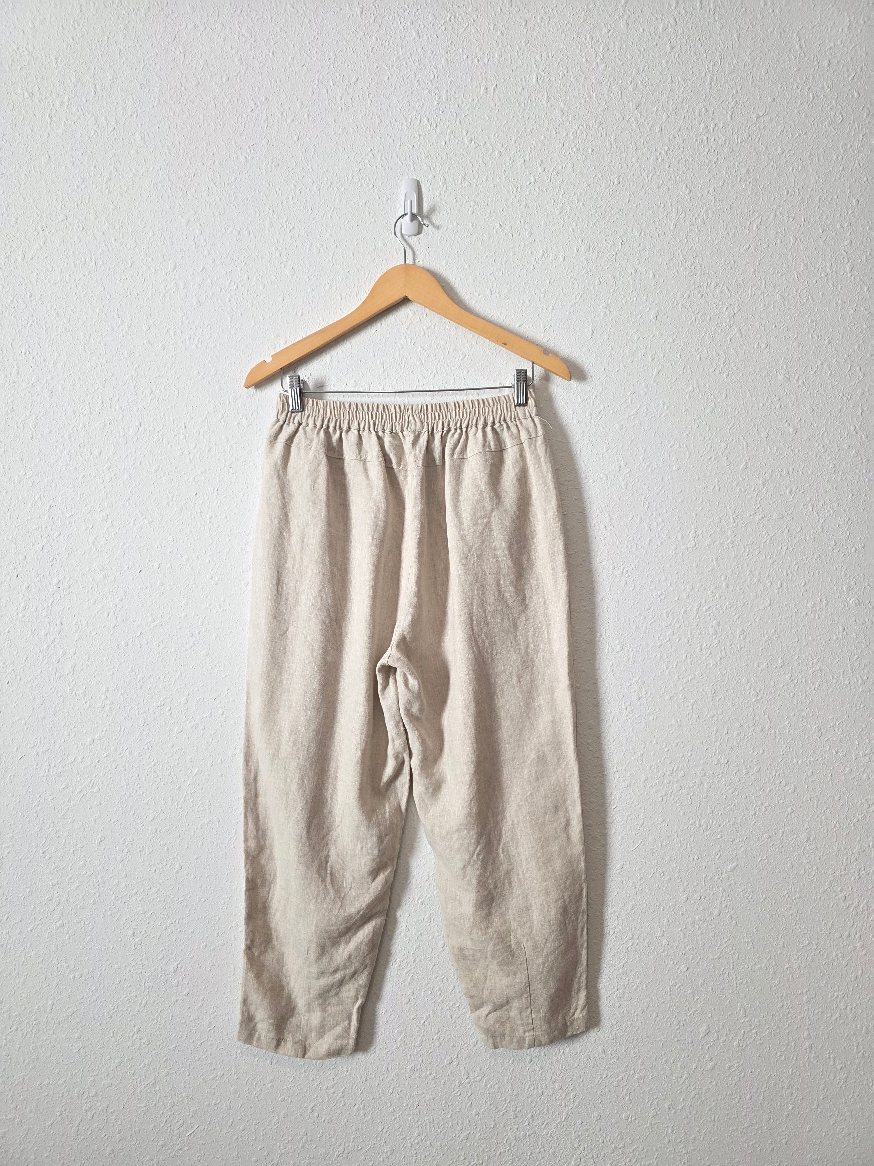Linen Straight Pull On Pants (M)