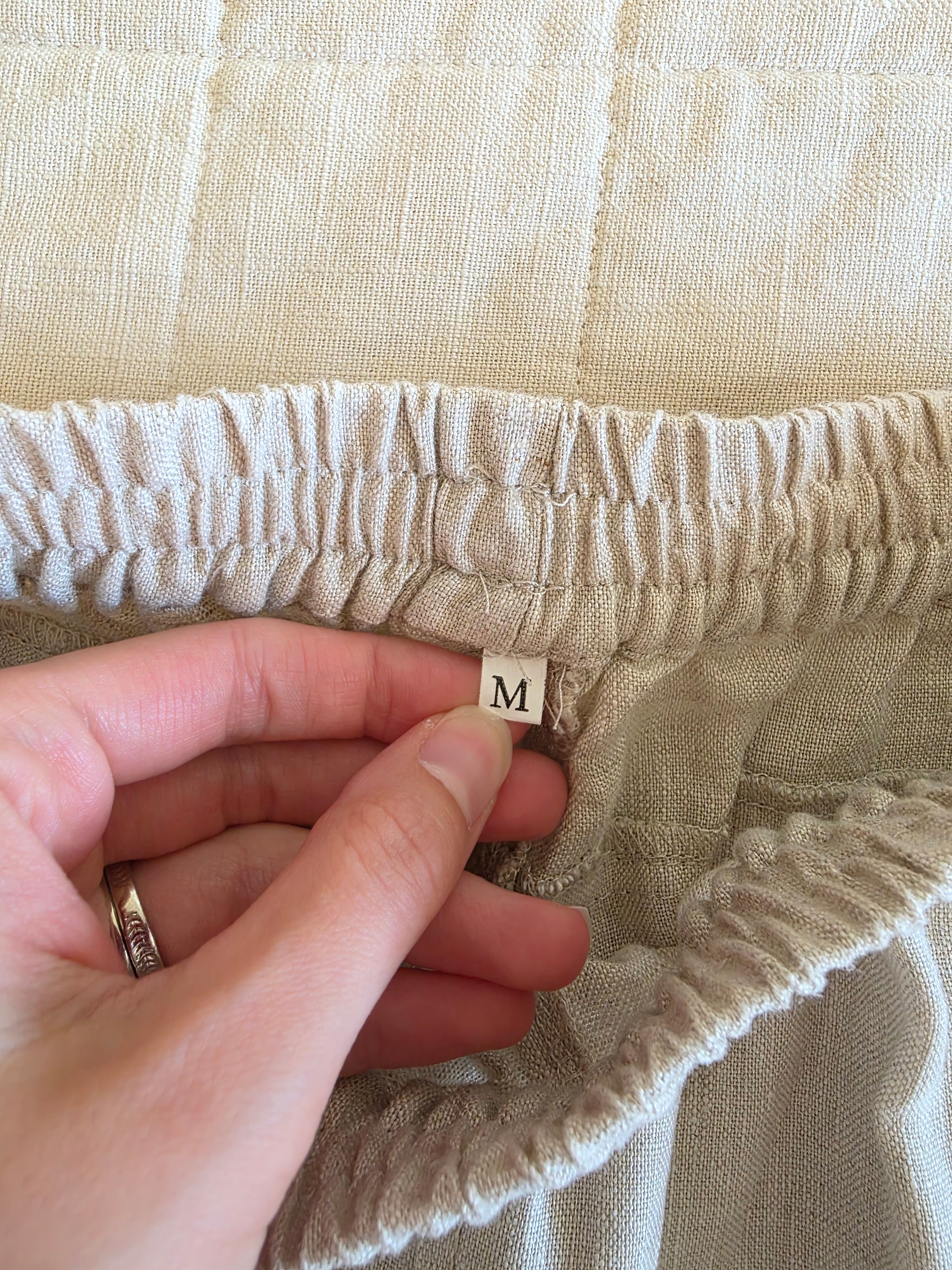 Linen Straight Pull On Pants (M)