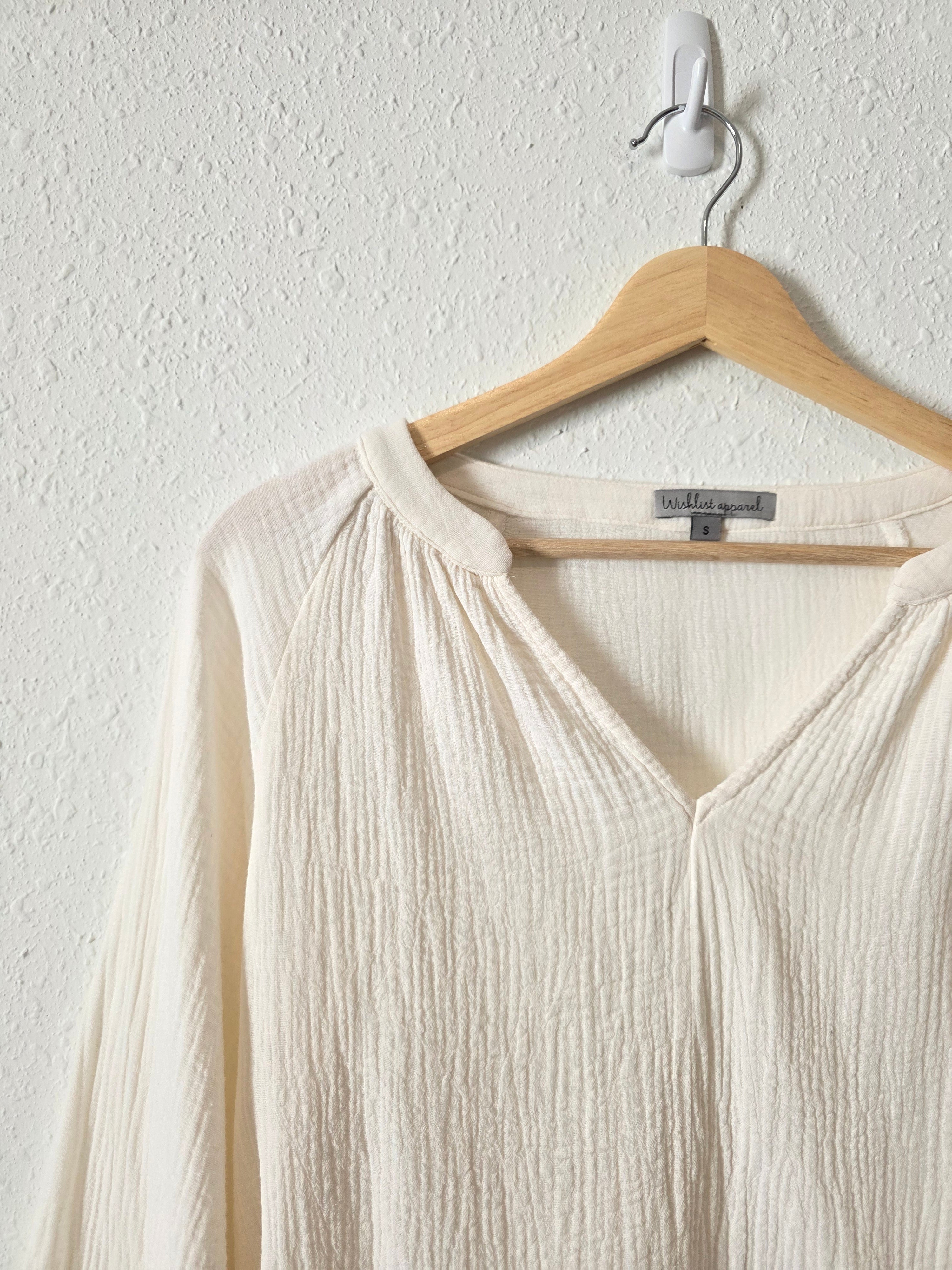 Cream Cotton Gauze Top (S)
