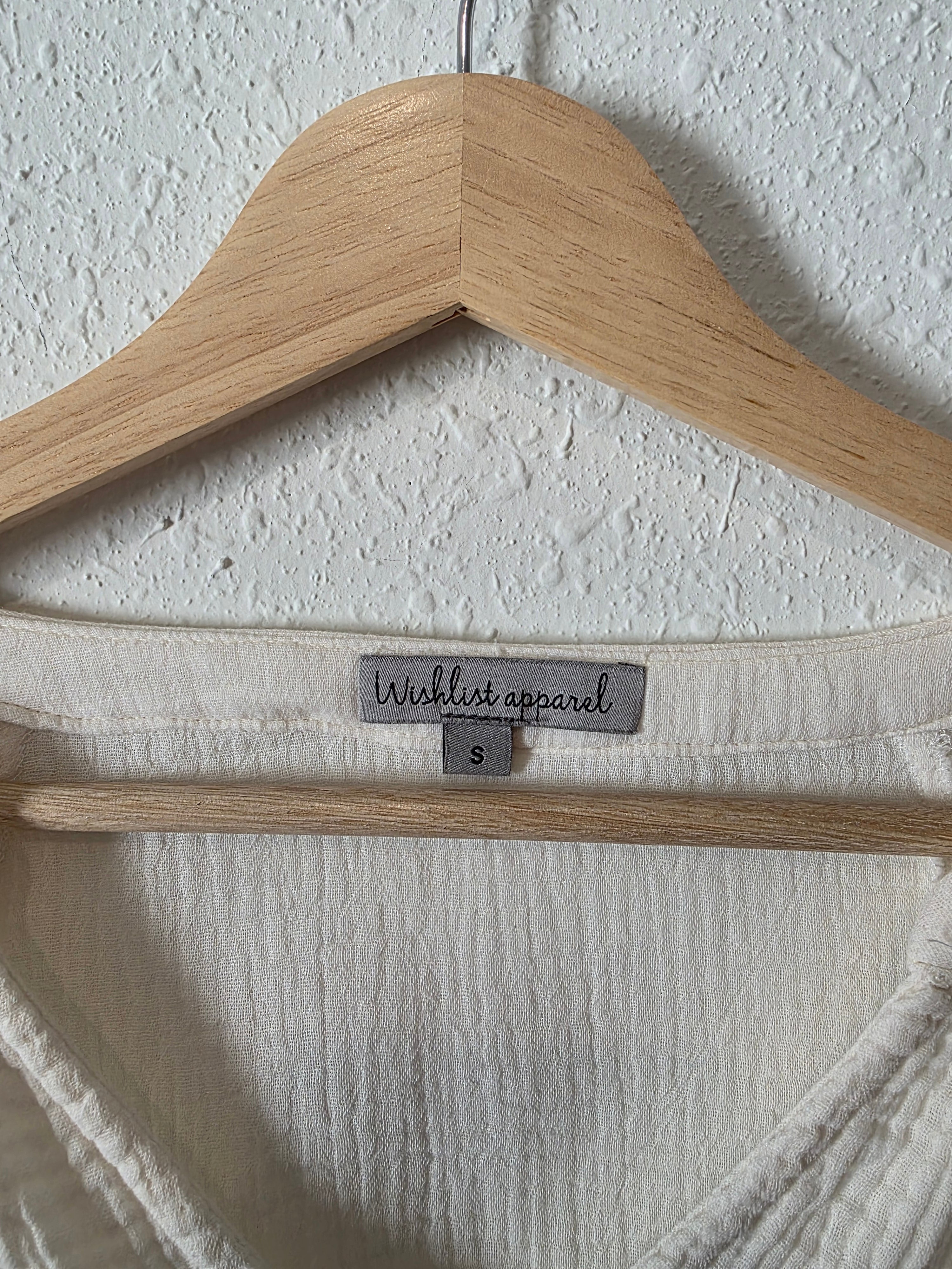 Cream Cotton Gauze Top (S)