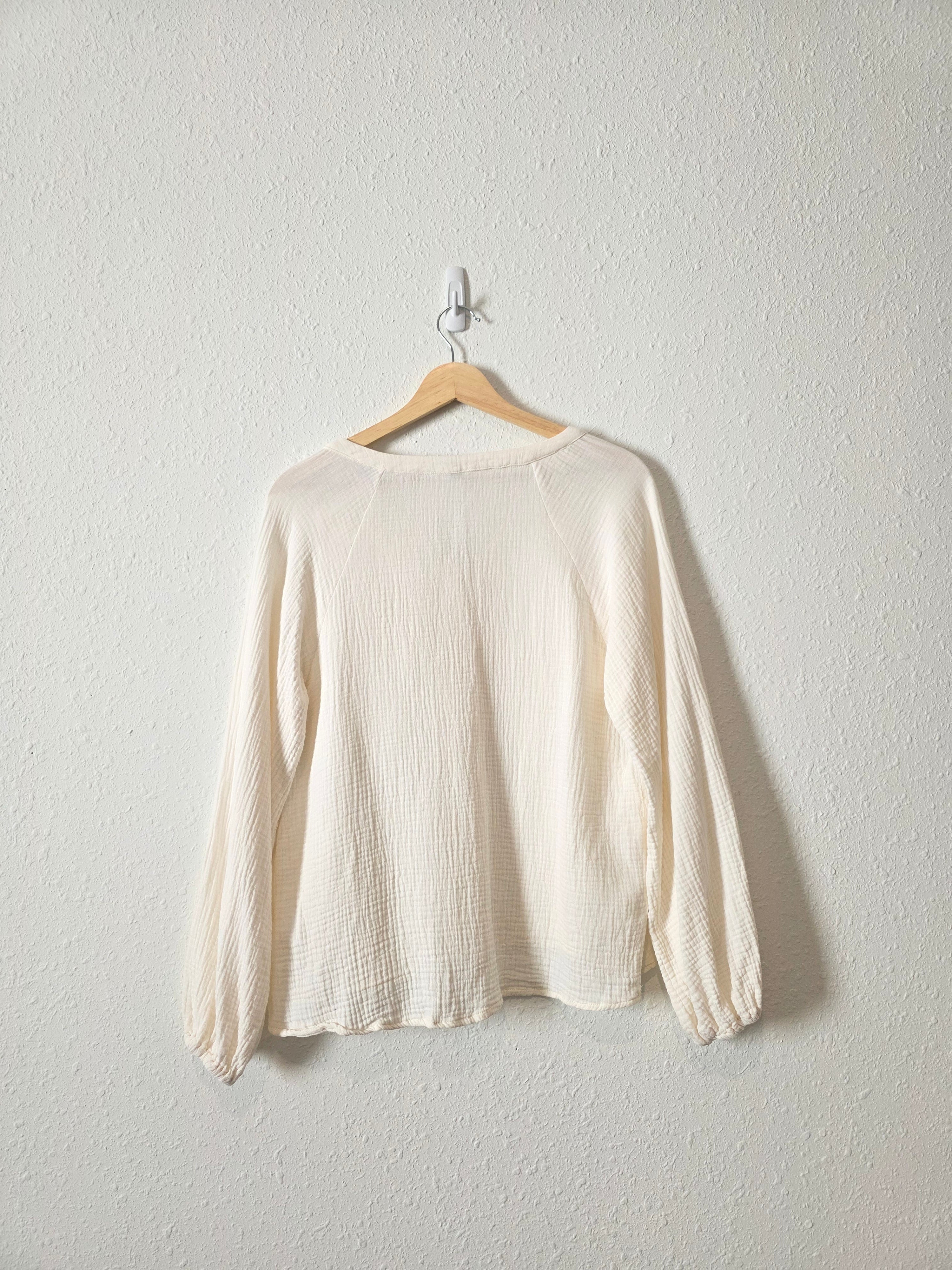 Cream Cotton Gauze Top (S)