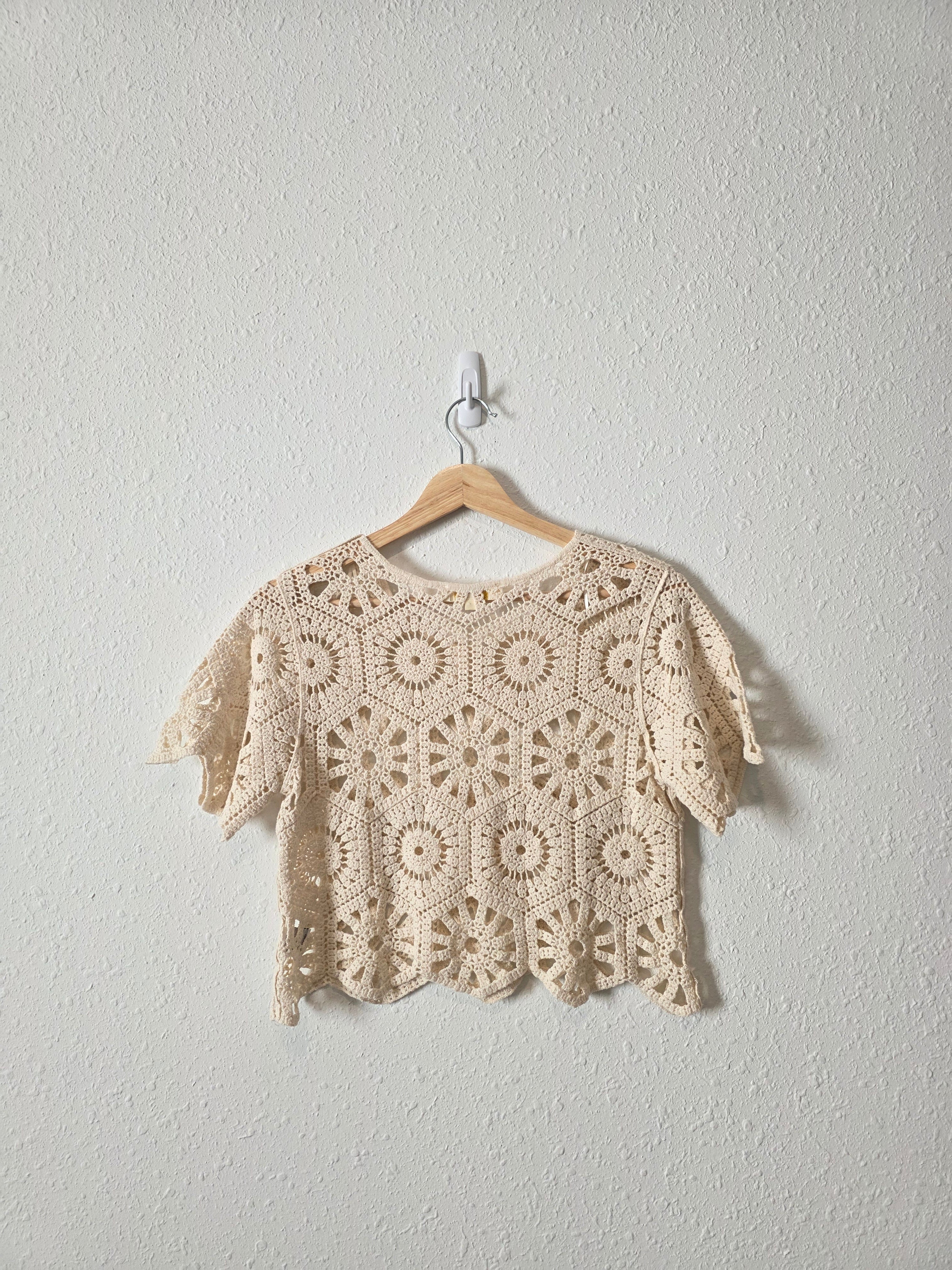 Crochet Knit Cotton Top (XS)