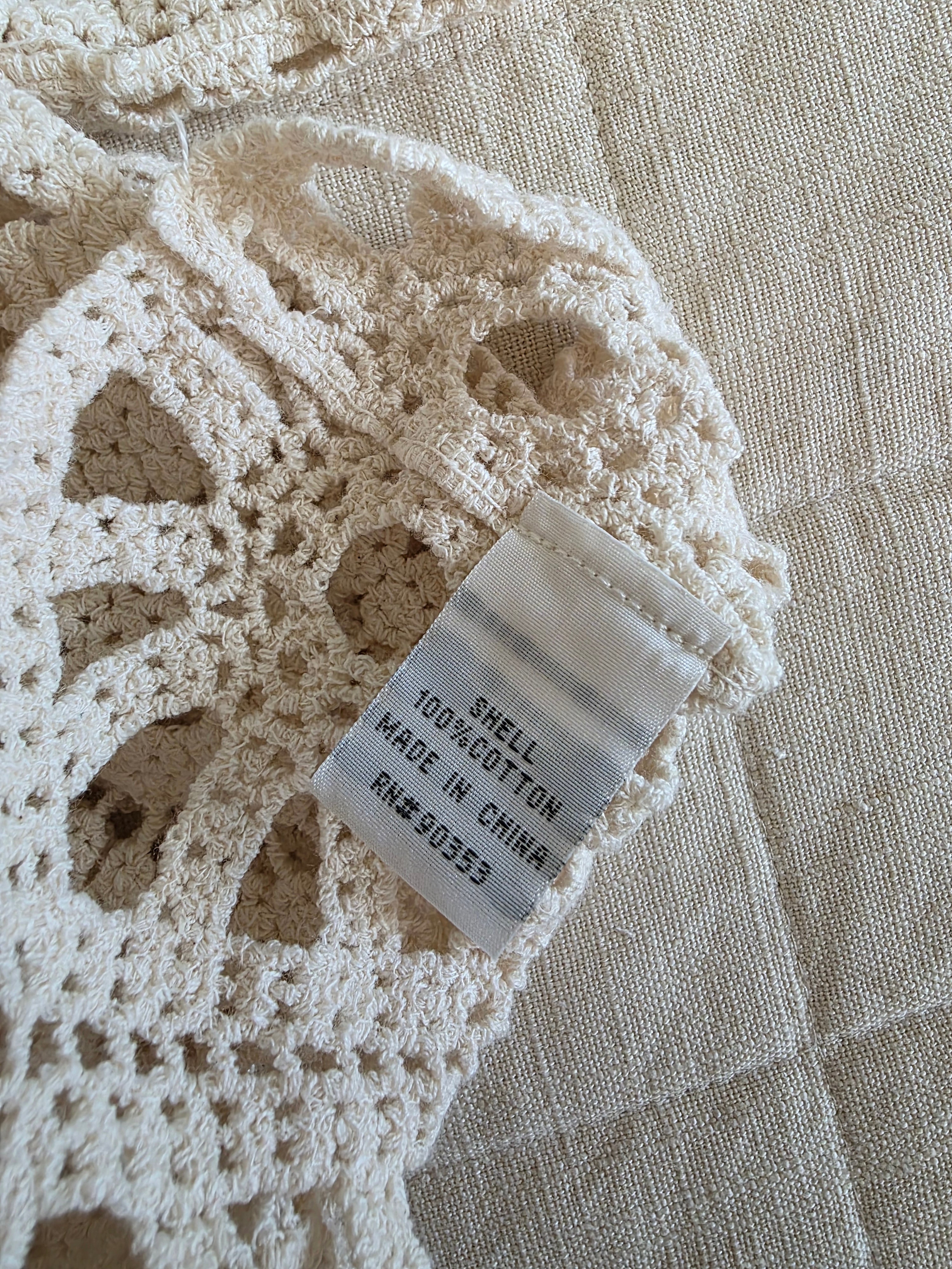 Crochet Knit Cotton Top (XS)