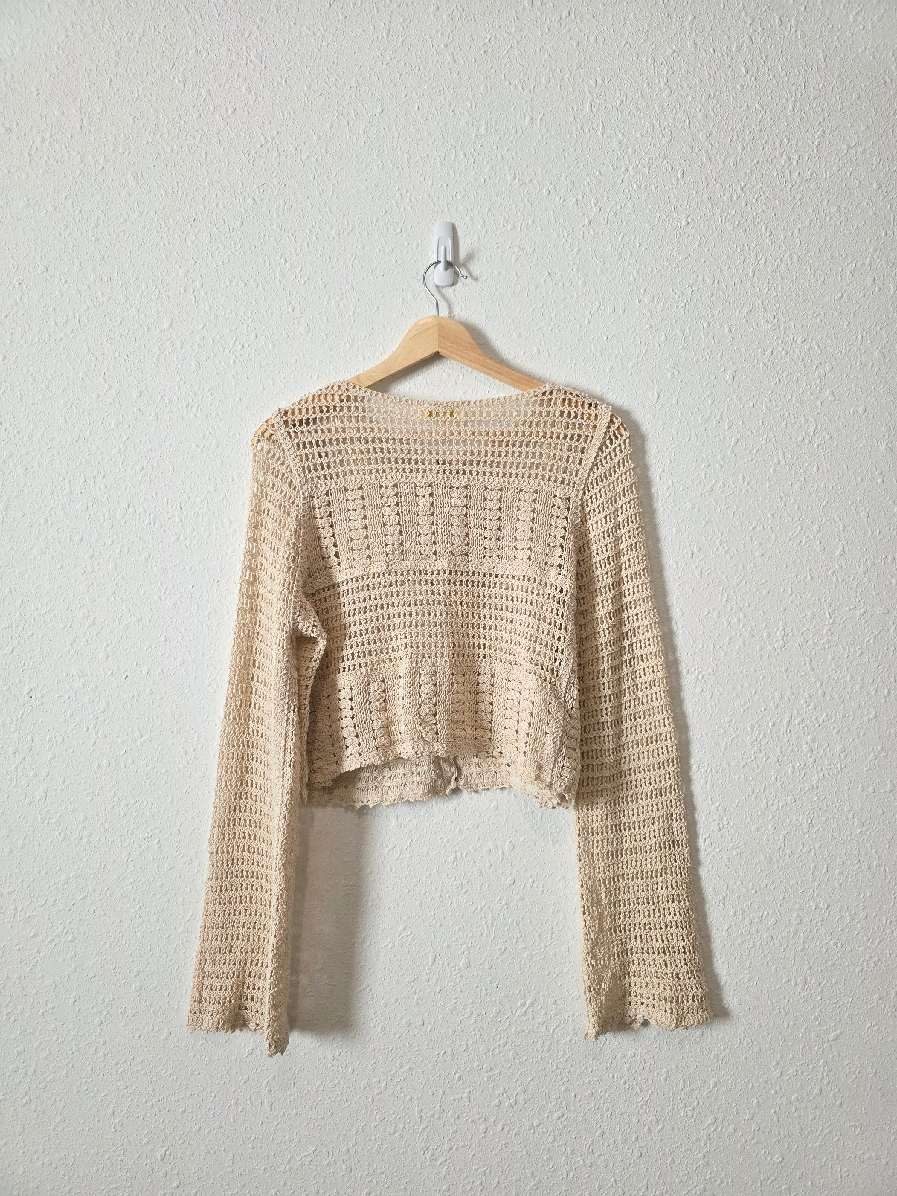 Crochet Cotton Button Up (M)