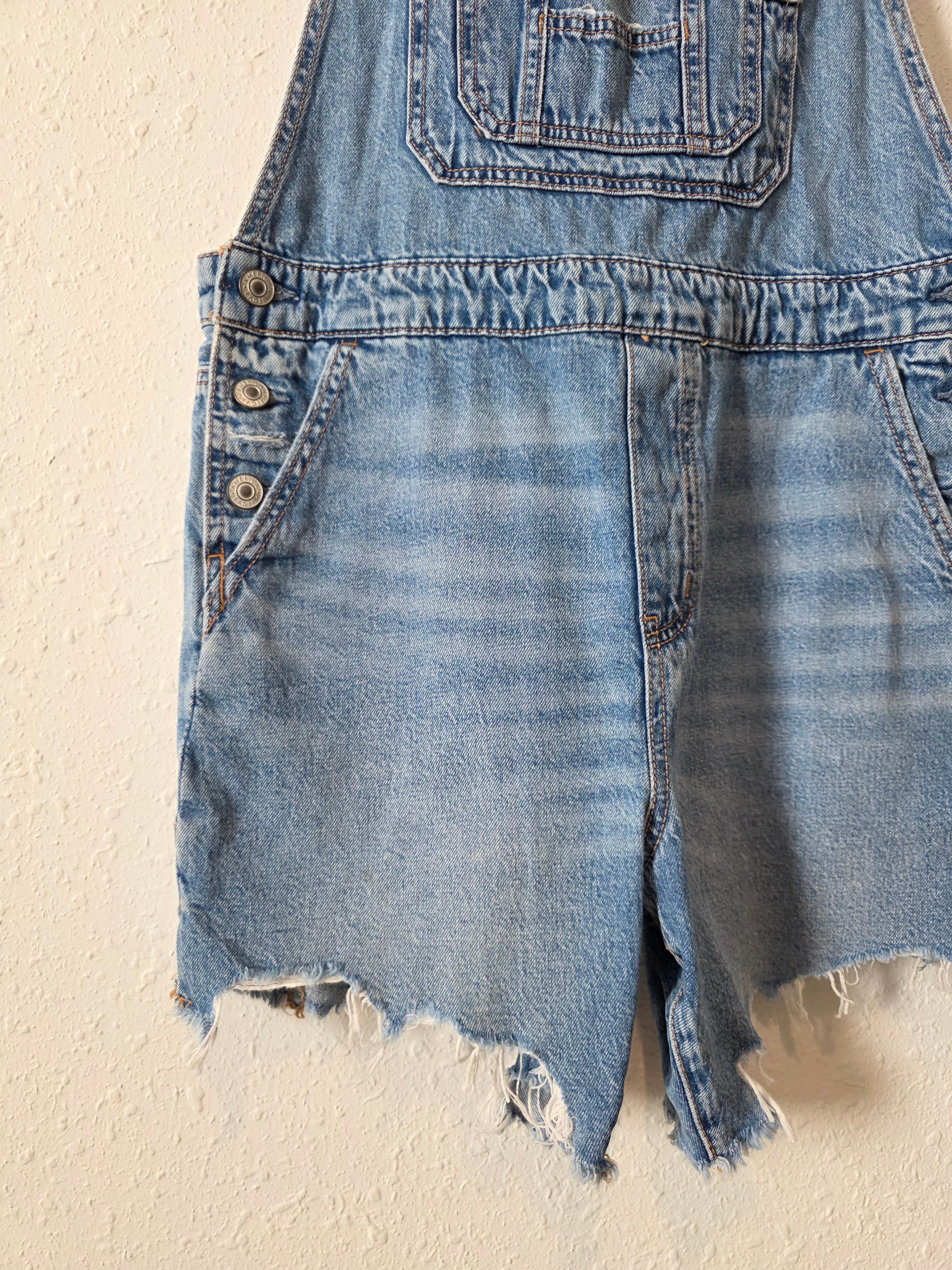 Relaxed Denim Shortalls (XS)