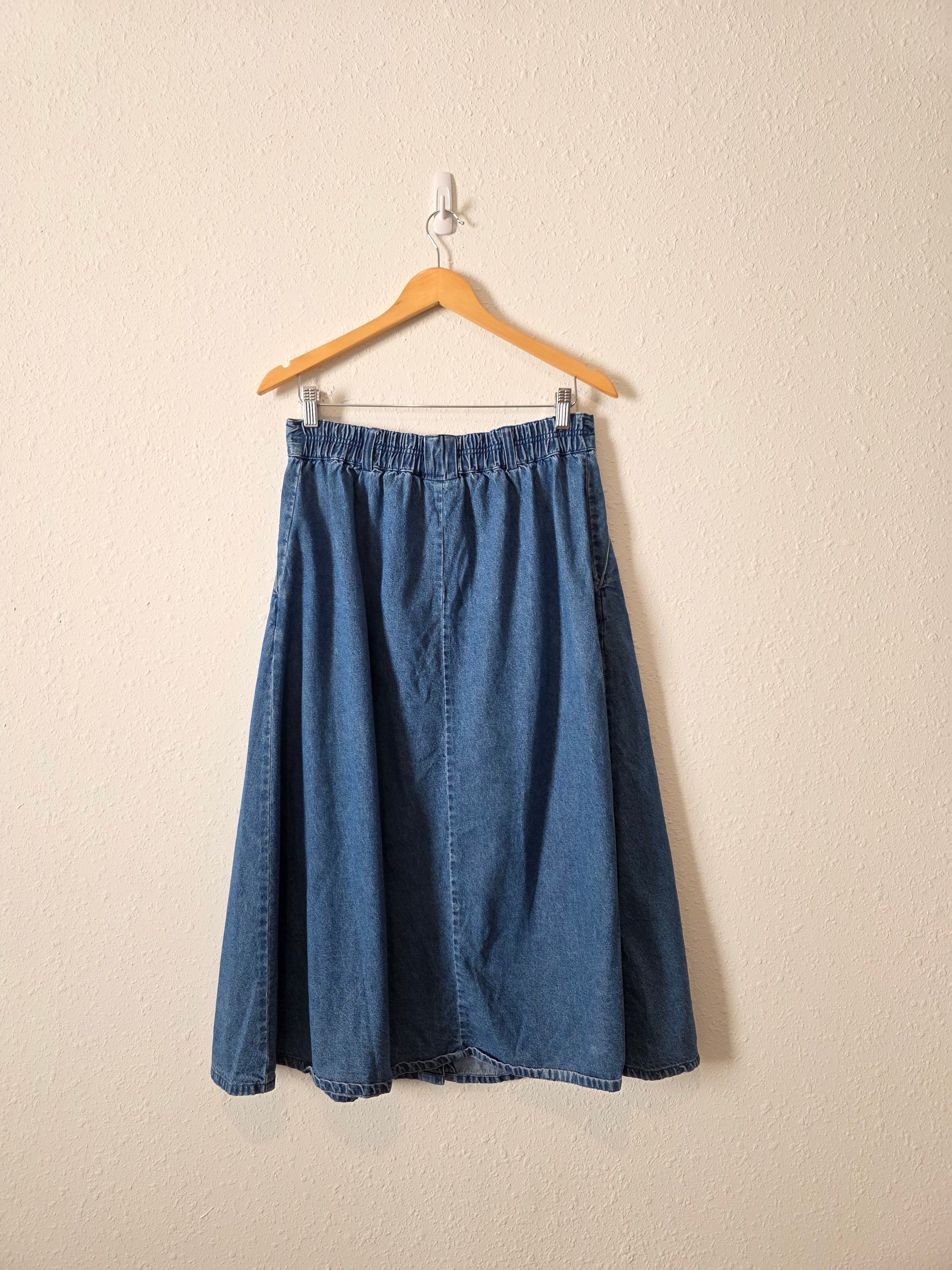 Vintage Denim Midi Skirt (29/30)