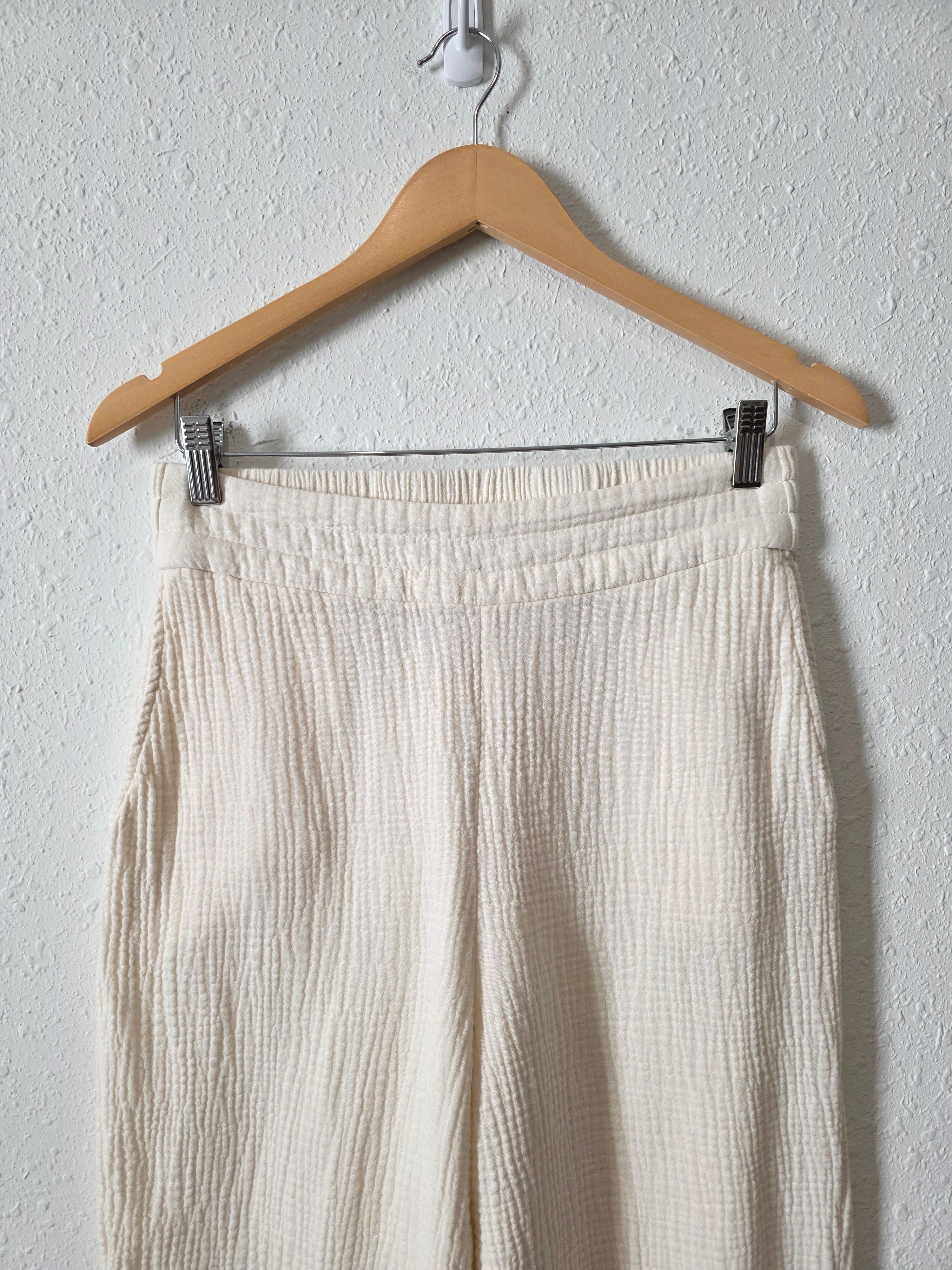 Cream Cotton Gauze Pants (S)