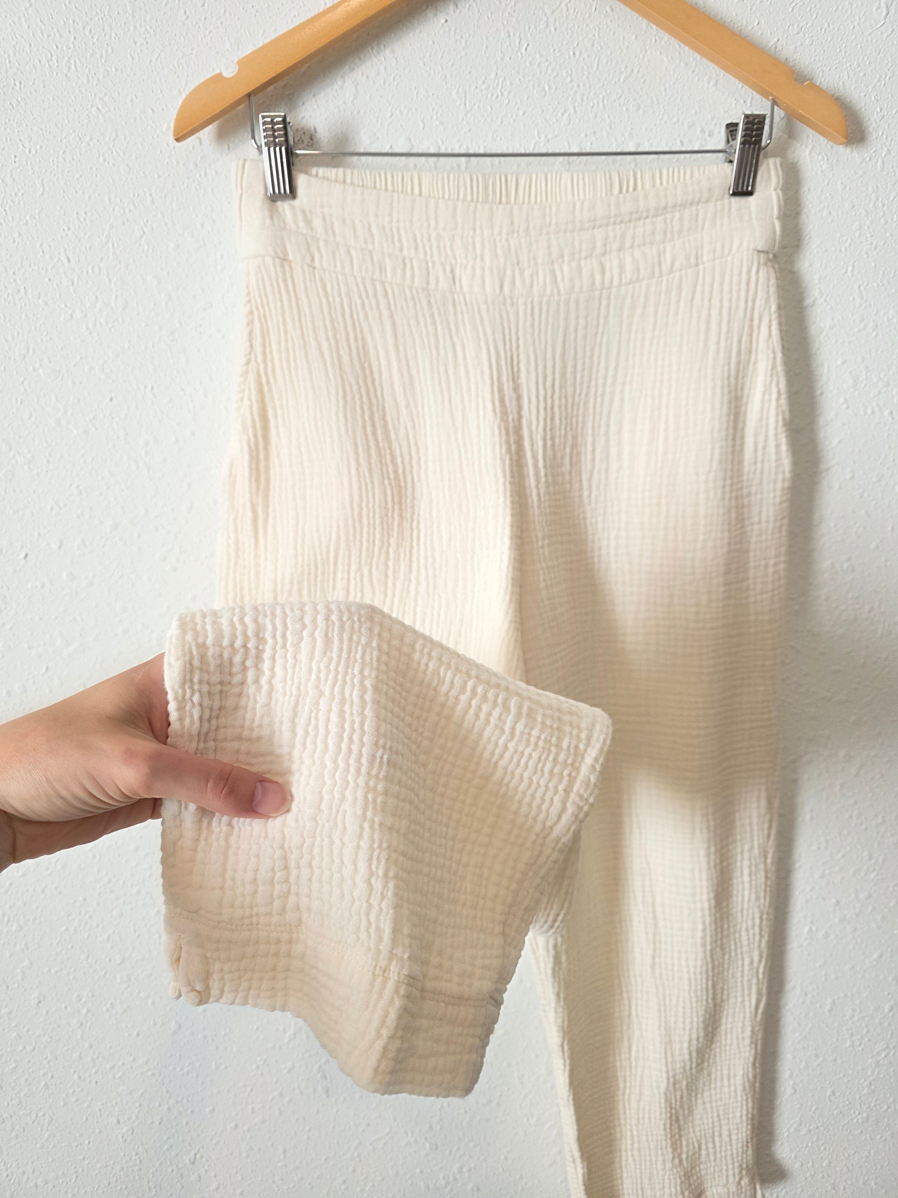 Cream Cotton Gauze Pants (S)