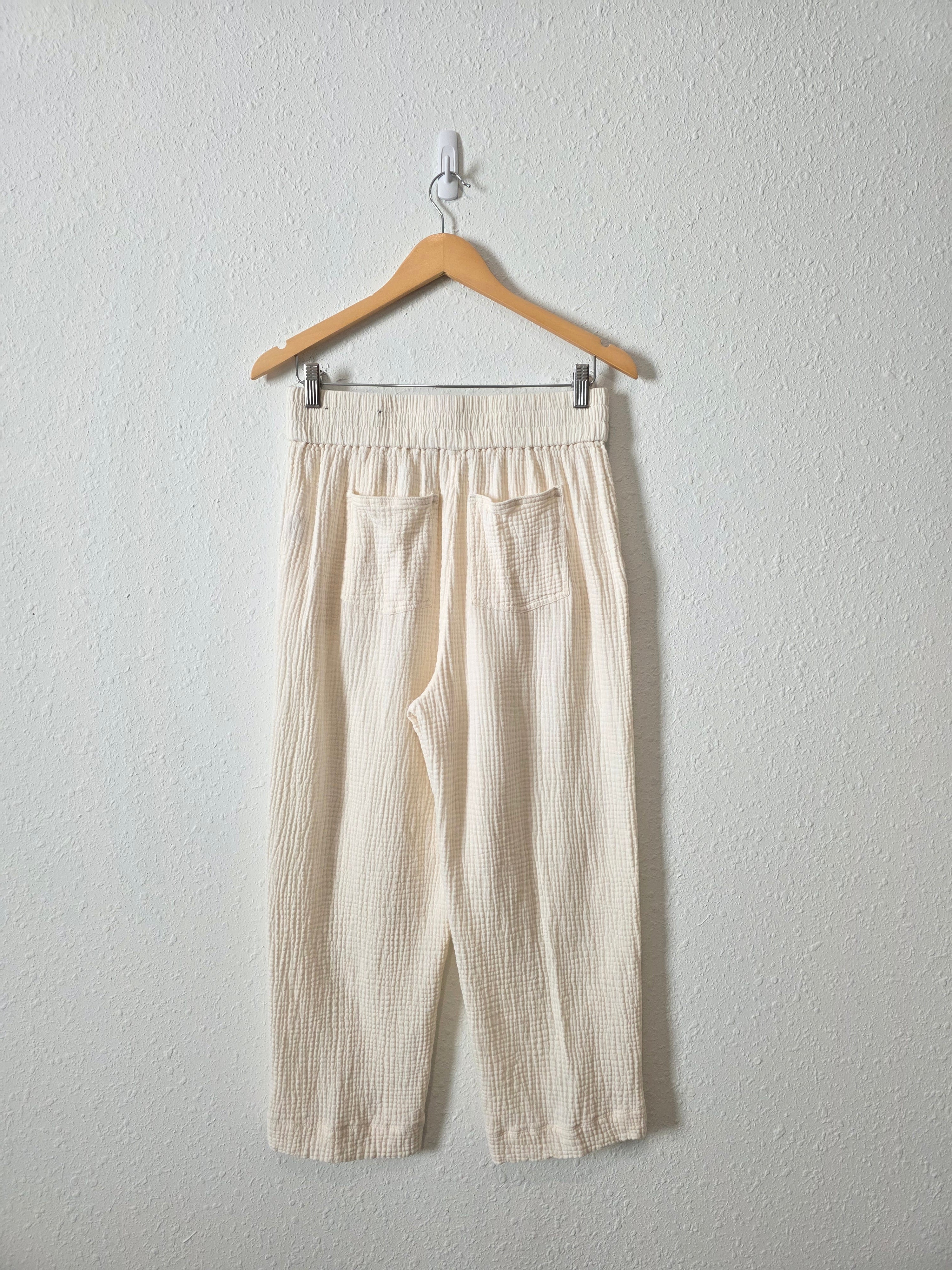 Cream Cotton Gauze Pants (S)