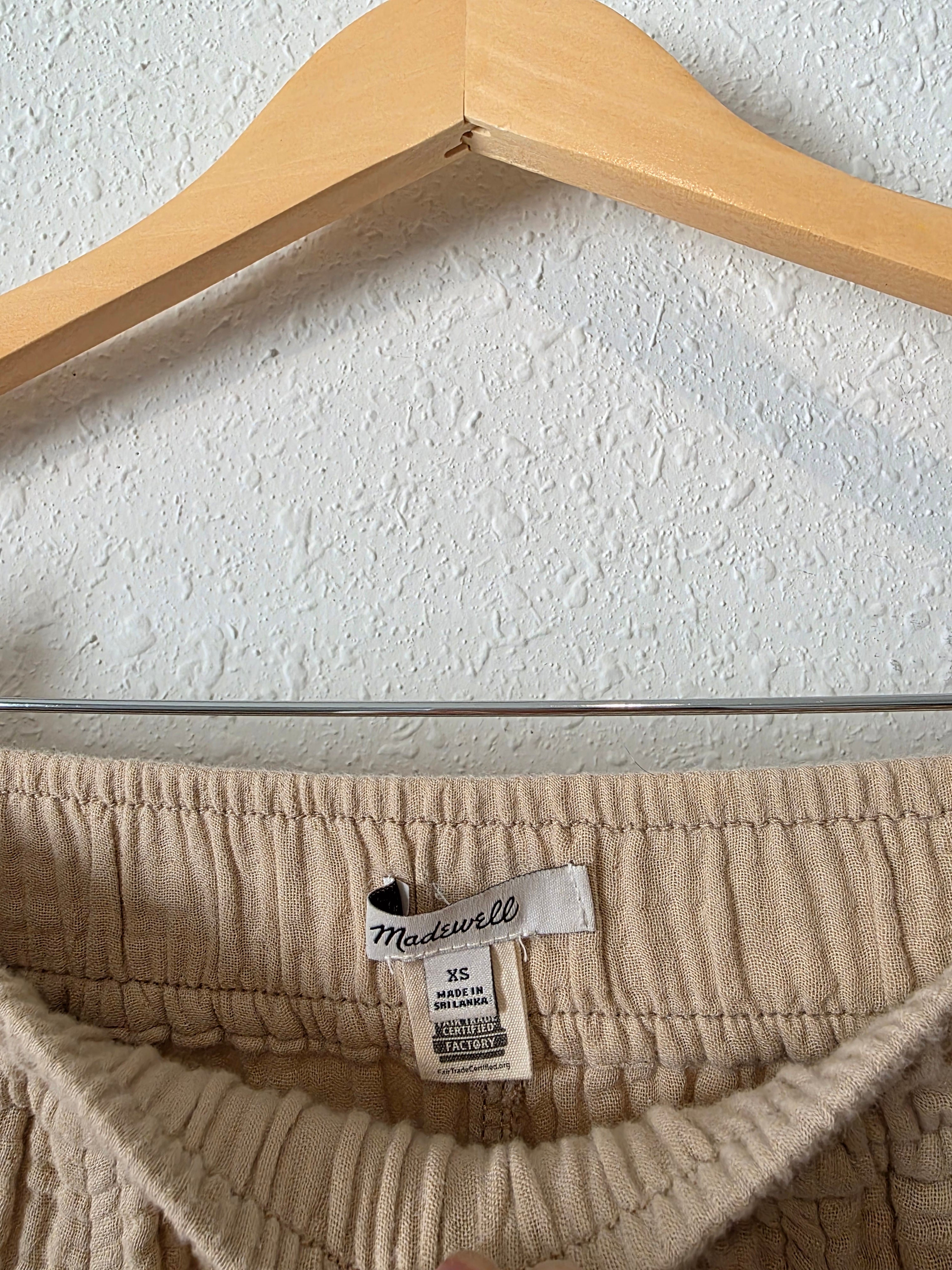 Madewell Neutral Gauze Pants (XS)