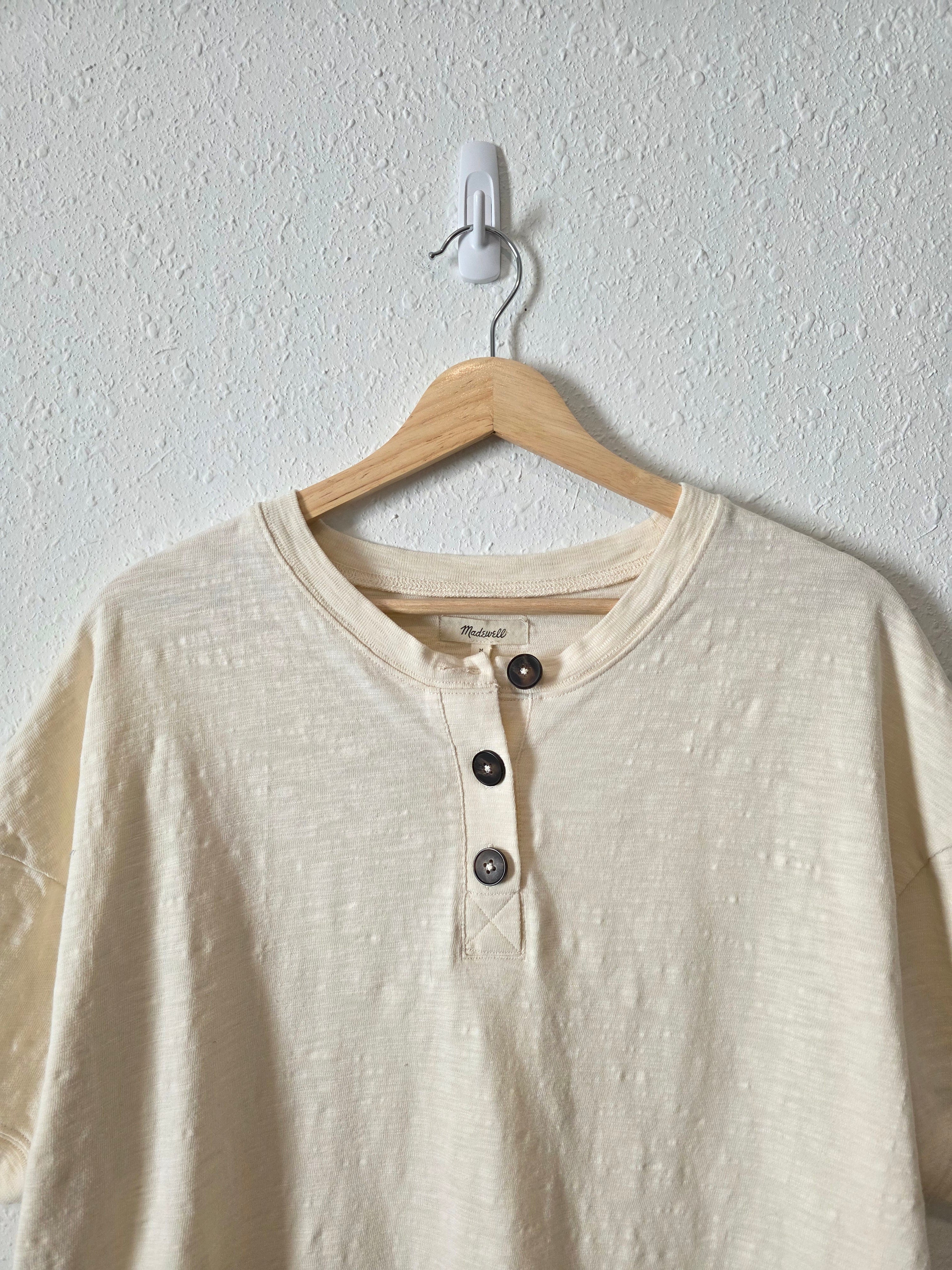 Madewell Cream Henley Tee (M)
