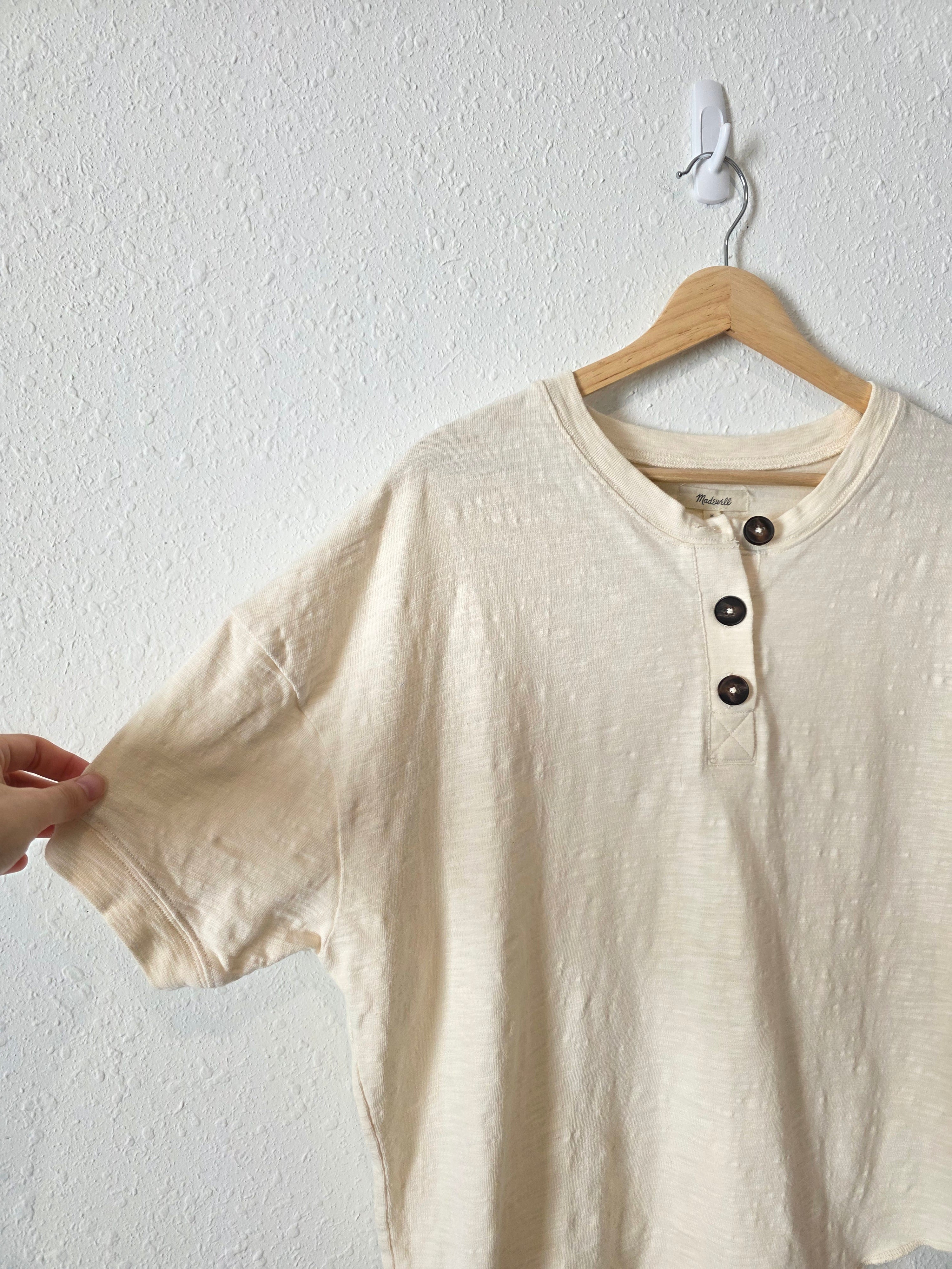 Madewell Cream Henley Tee (M)