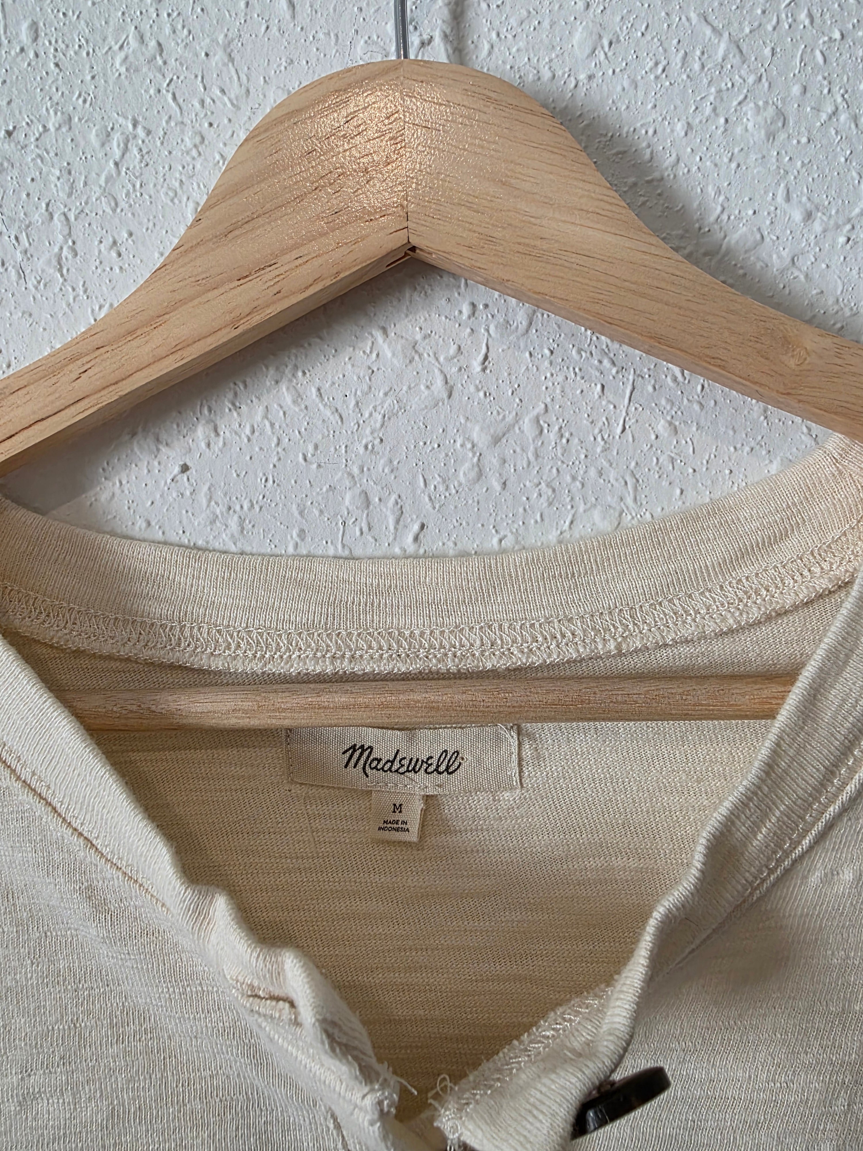 Madewell Cream Henley Tee (M)